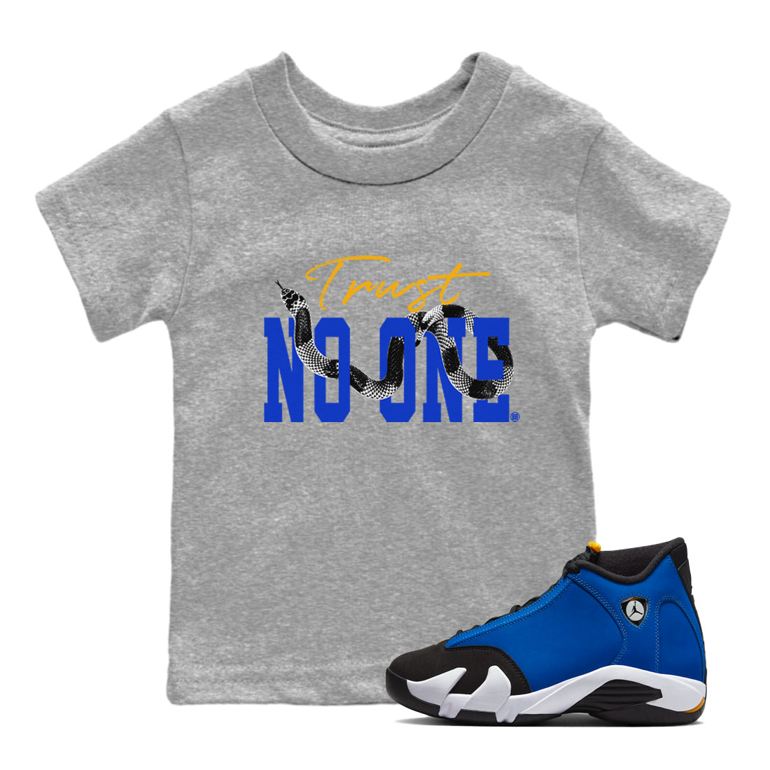 Trust No One Kids Tops - Air Jordan 14 Laney