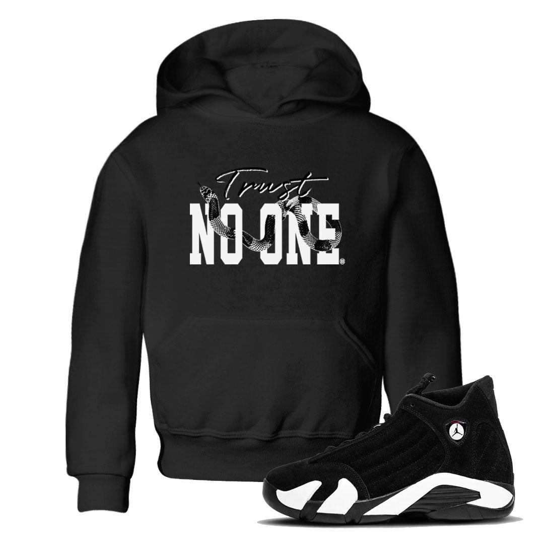 Trust No One snkmatch Tees Kids - Air Jordan 14 Panda