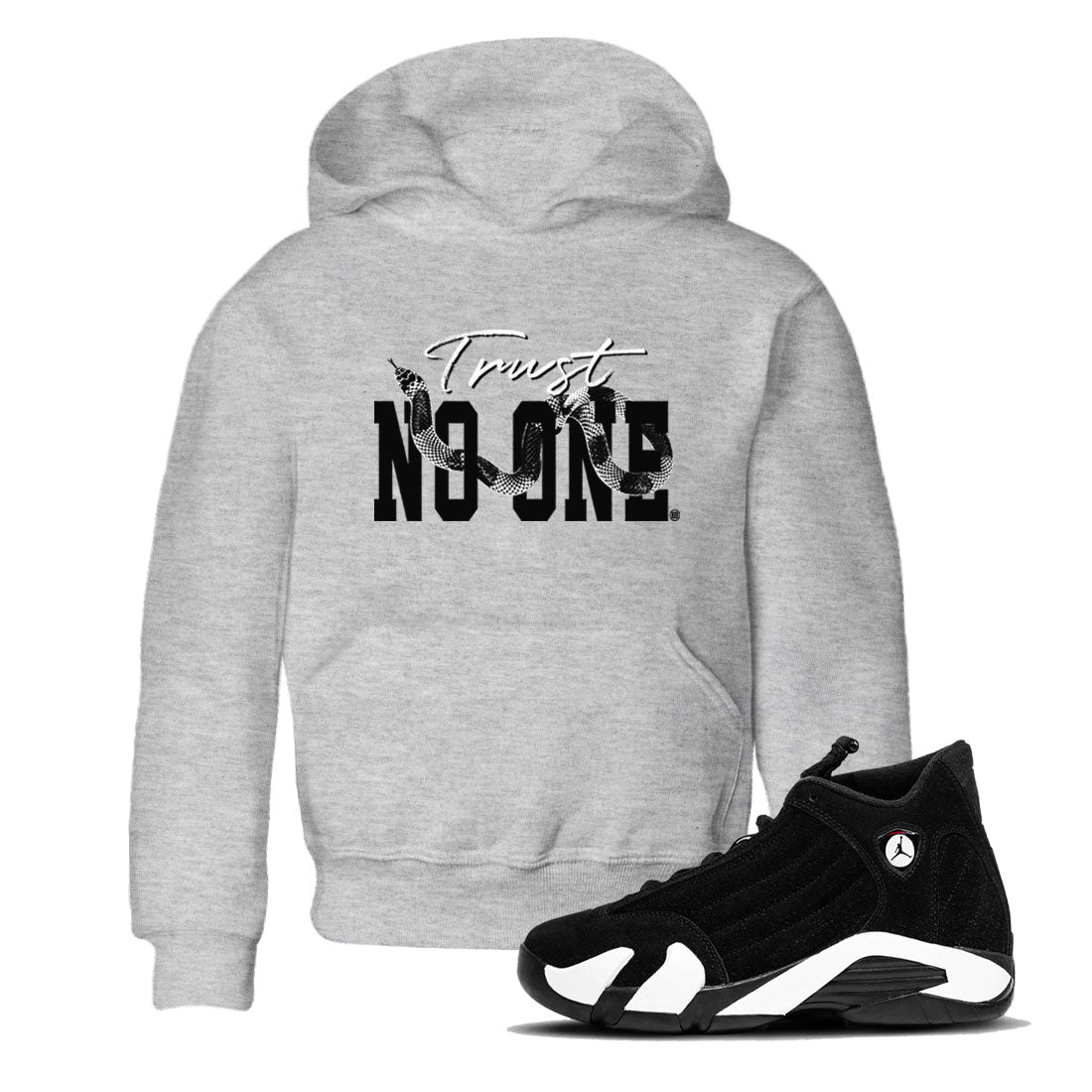 Trust No One snkmatch Tees Kids - Air Jordan 14 Panda