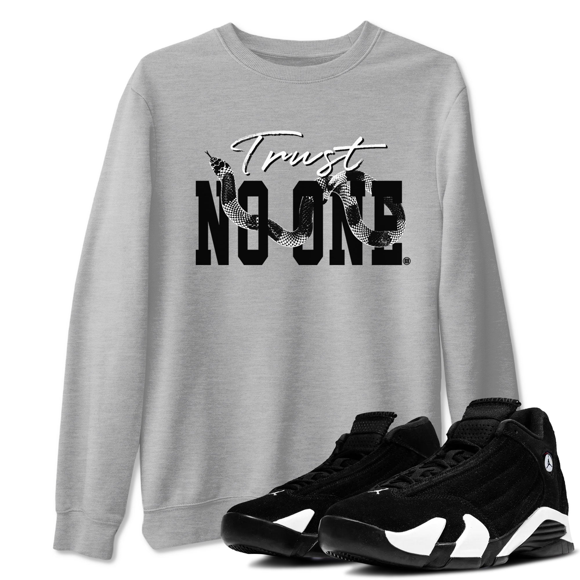 Trust No One snkmatch Tees - Air Jordan 14 Panda
