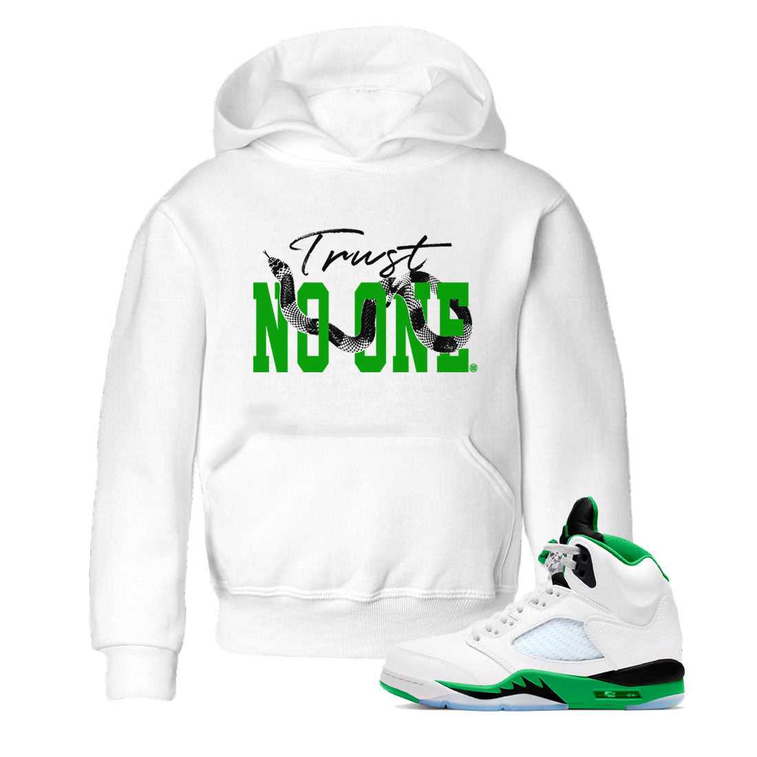 Trust No One snkmatch Tees Kids - Air Jordan 5 Lucky Green