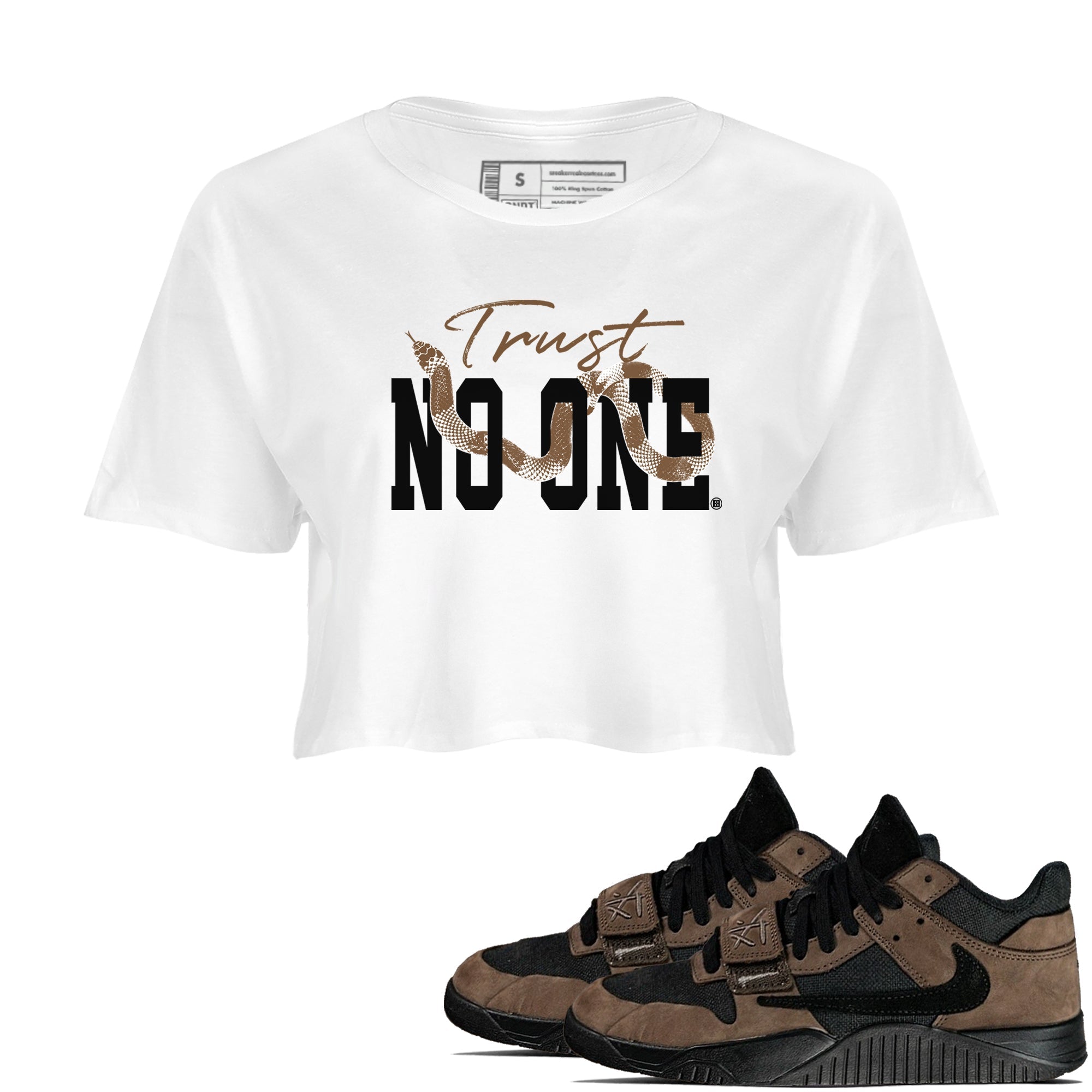 Trust No One snkmatch Women's Top - Jordan Jumpman Jack Travis Scott Dark Mocha
