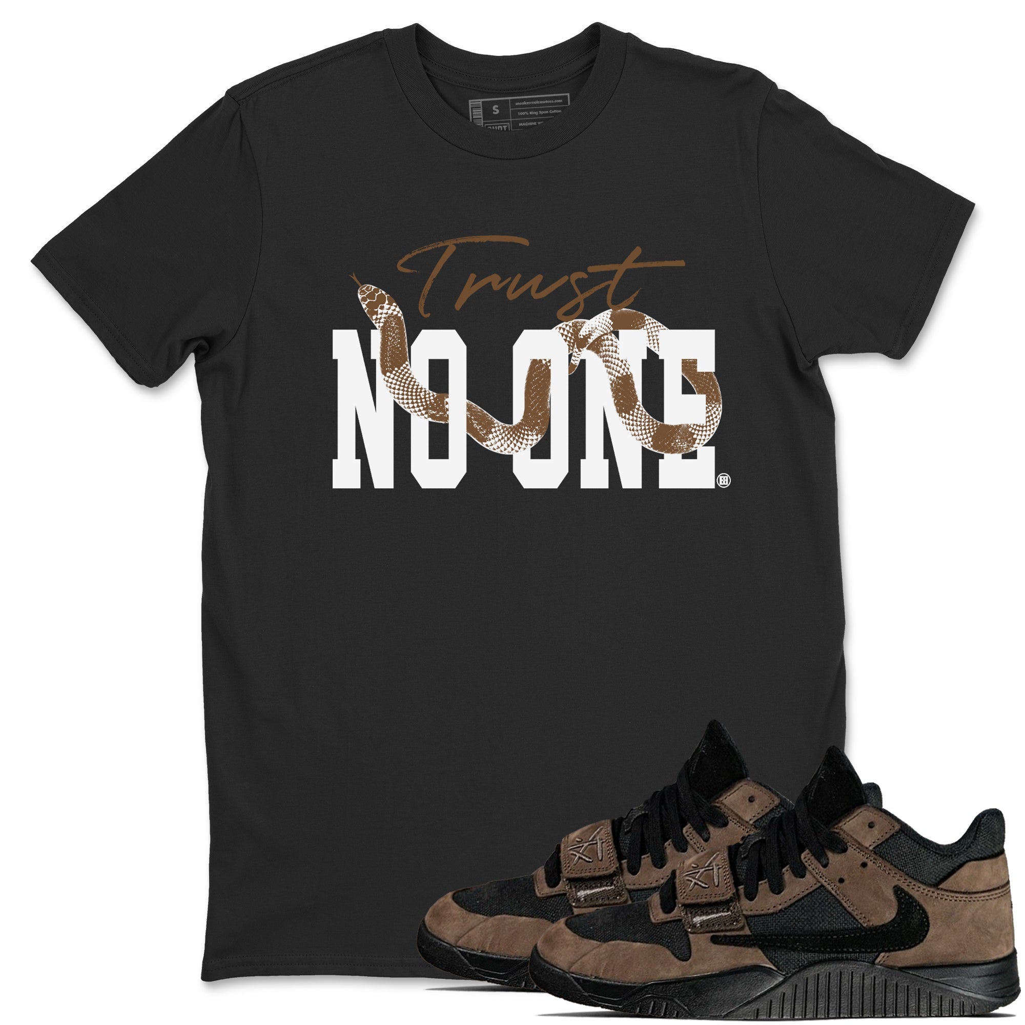 Trust No One snkmatch Tees - Jordan Jumpman Jack Travis Scott Dark Mocha