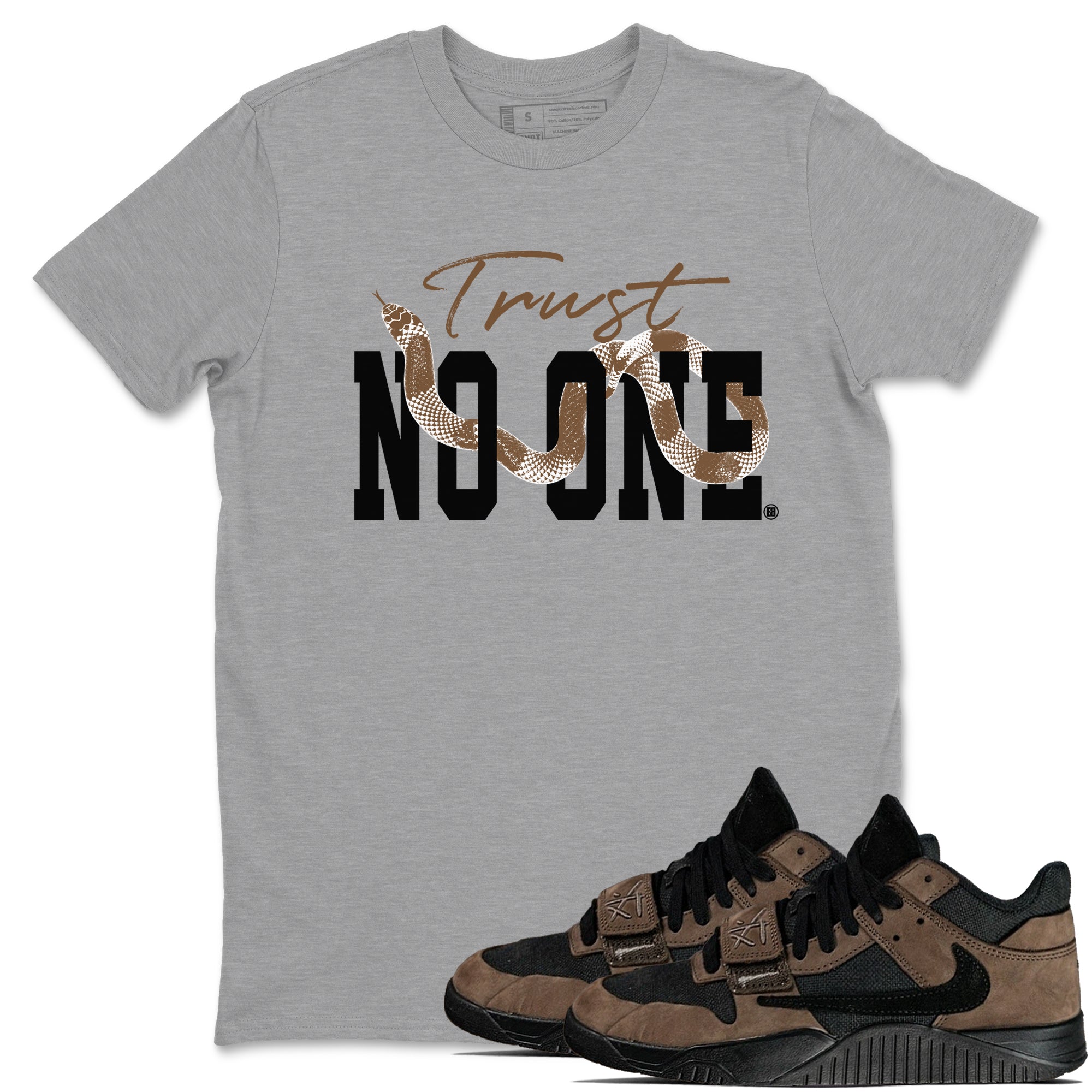 Trust No One snkmatch Tees - Jordan Jumpman Jack Travis Scott Dark Mocha