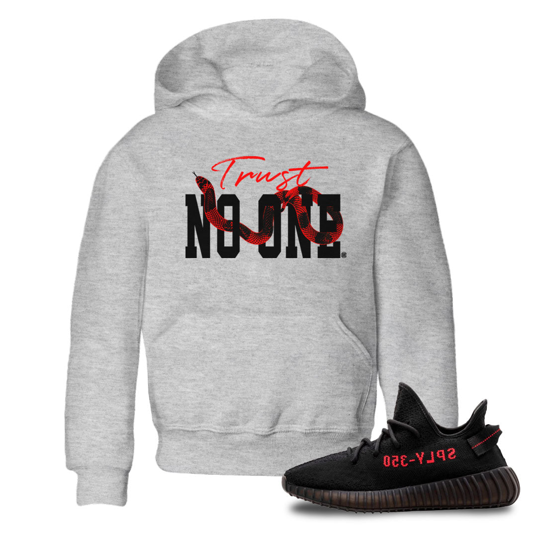 Trust No One snkmatch Tee Kids - Yeezy 350 Bred