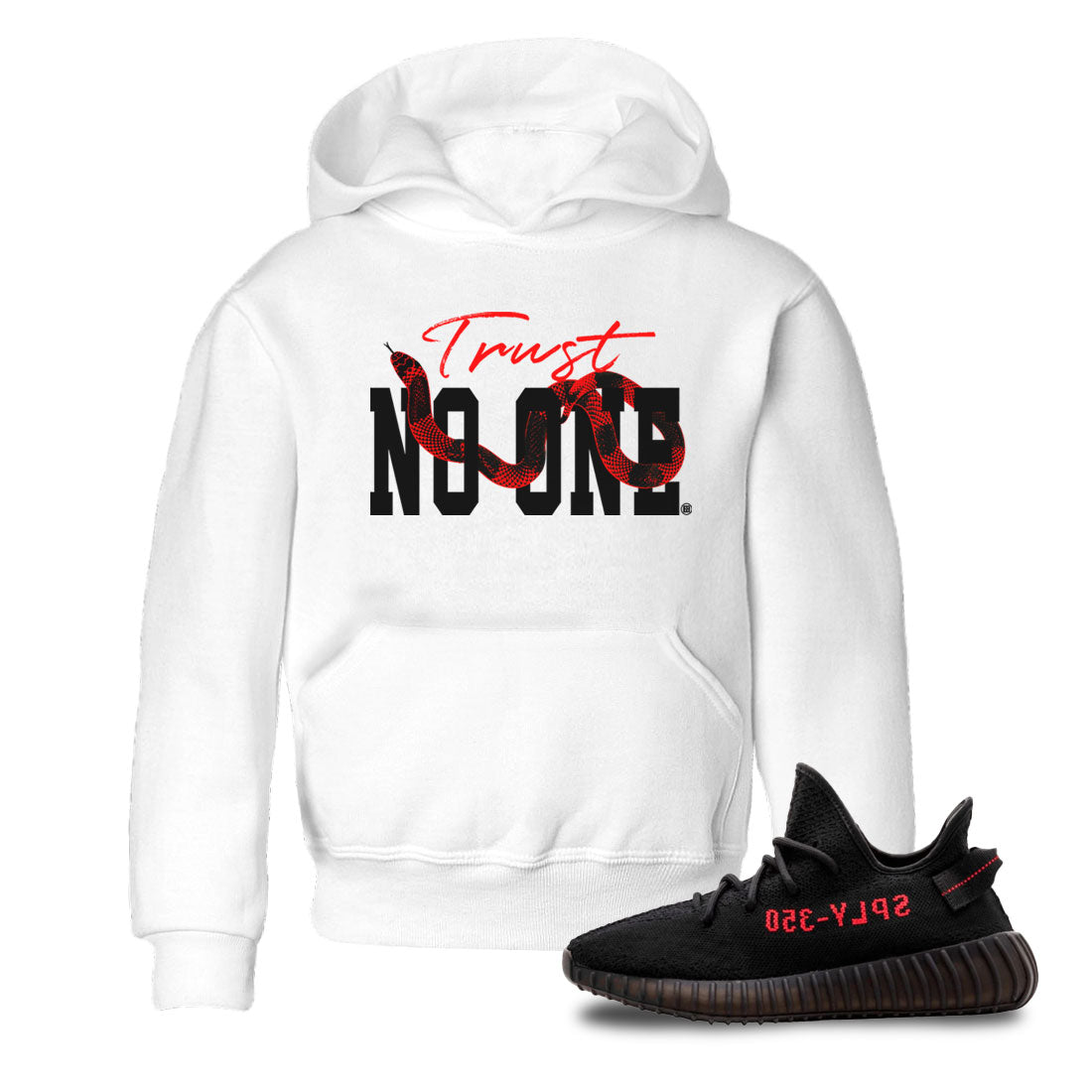 Trust No One snkmatch Tee Kids - Yeezy 350 Bred