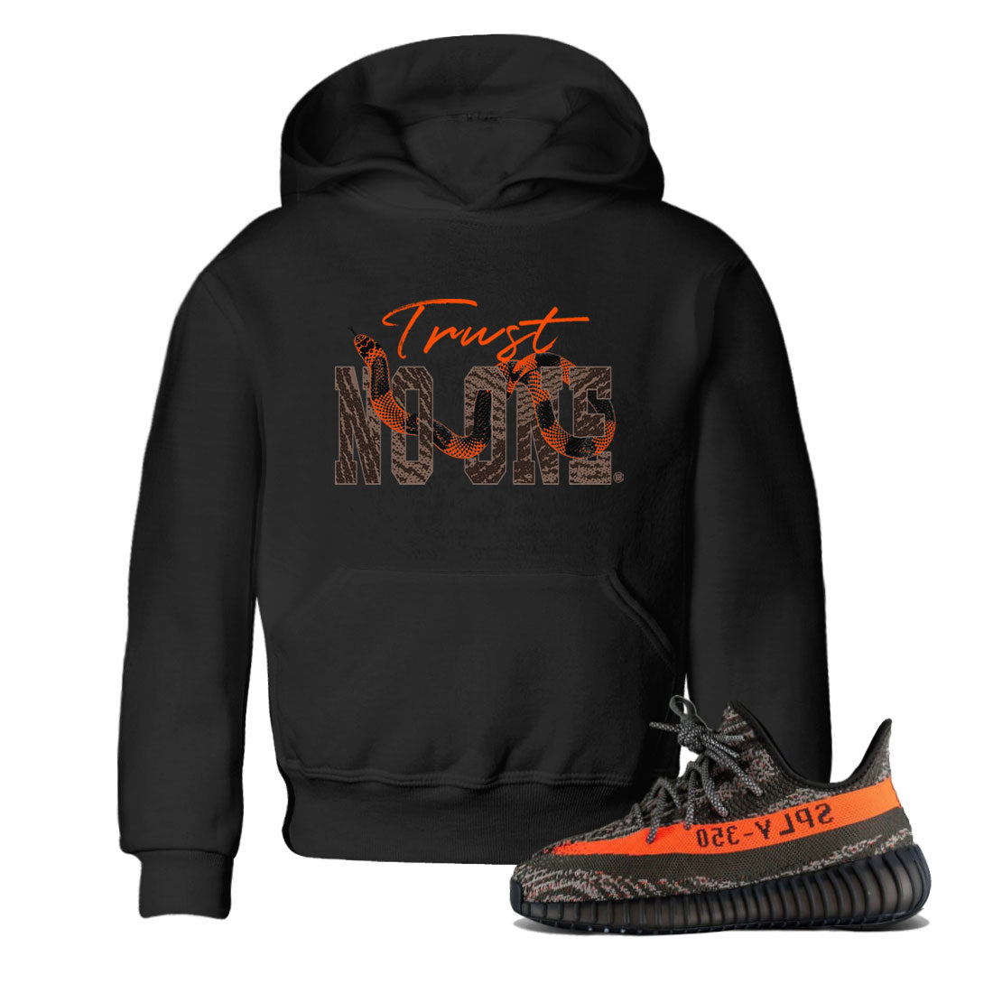 Trust No One snkmatch Tee Kids - Yeezy 350 Carbon Beluga