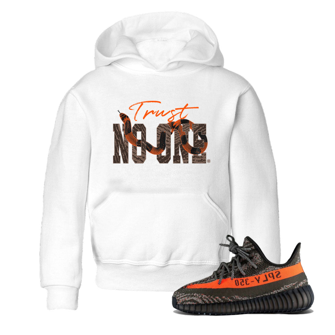 Trust No One snkmatch Tee Kids - Yeezy 350 Carbon Beluga