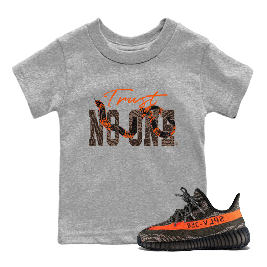 Trust No One snkmatch Tee Kids - Yeezy 350 Carbon Beluga