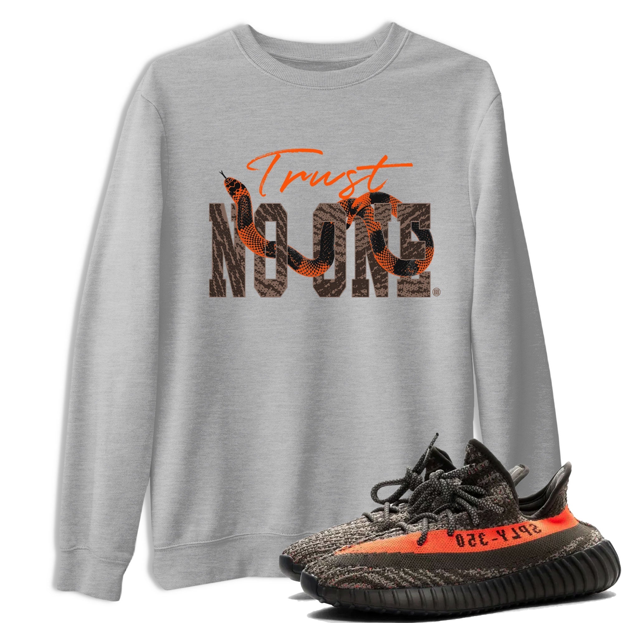 Trust No One snkmatch Tee - Yeezy 350 Carbon Beluga