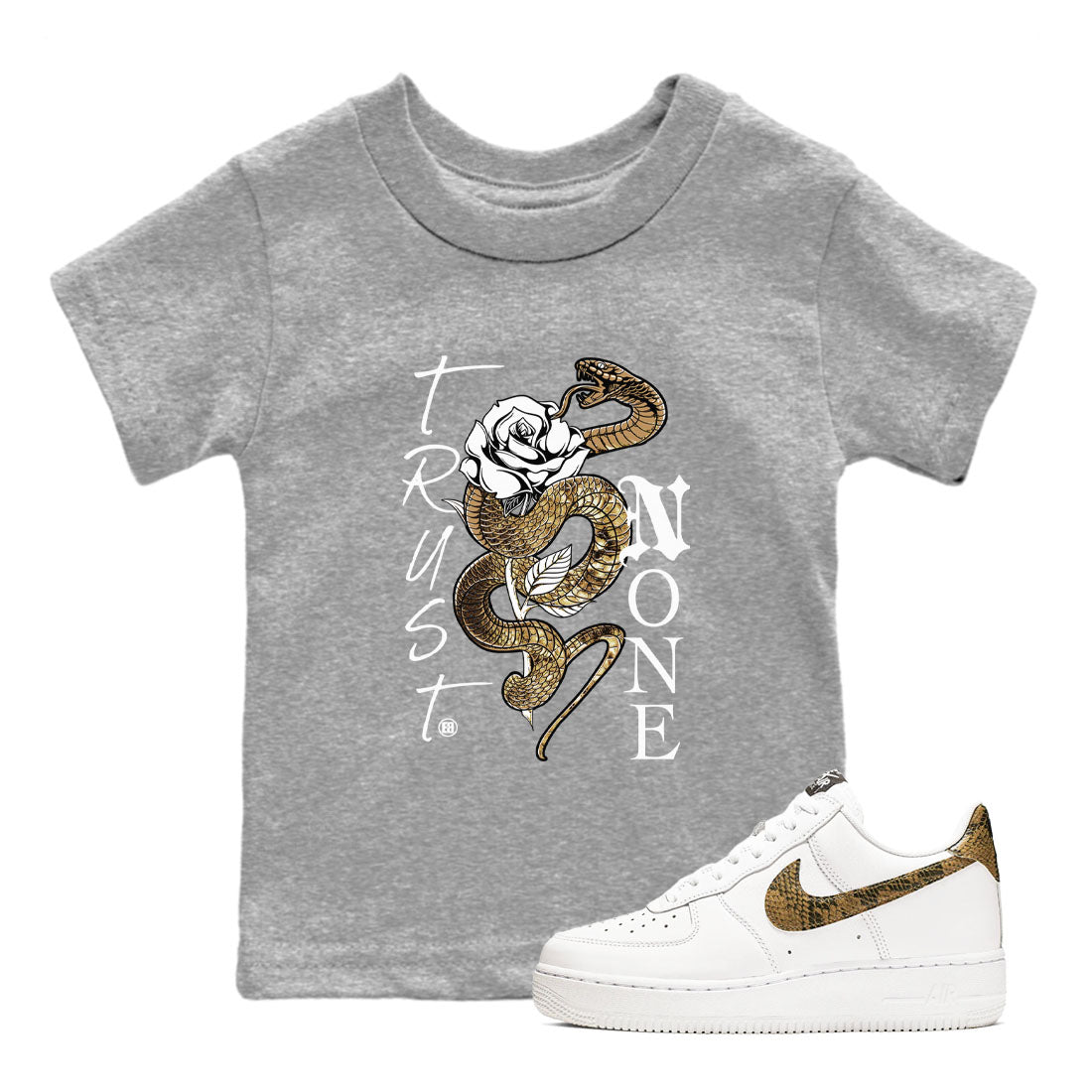 Trust None snkmatch Tees Kids - Air Force 1 Ivory Snake