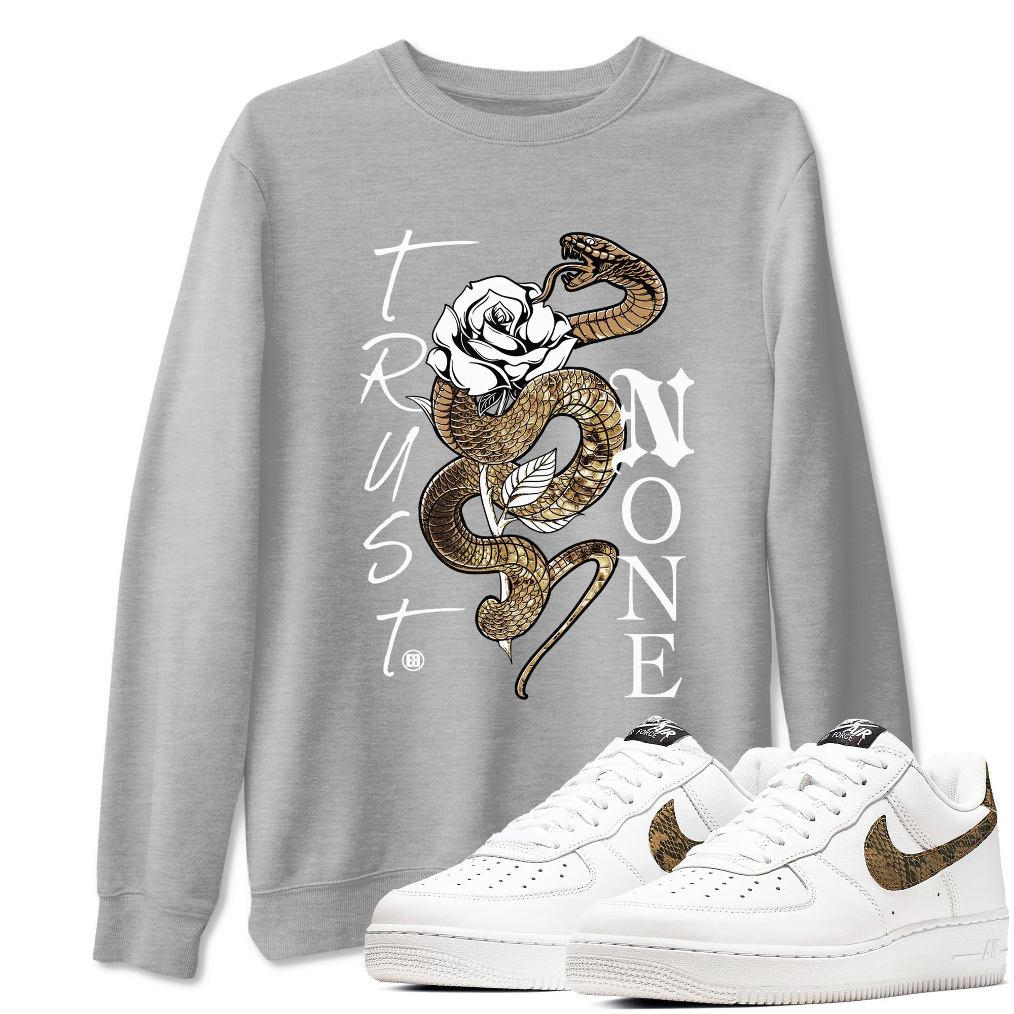 Trust None snkmatch Tees - Air Force 1 Ivory Snake