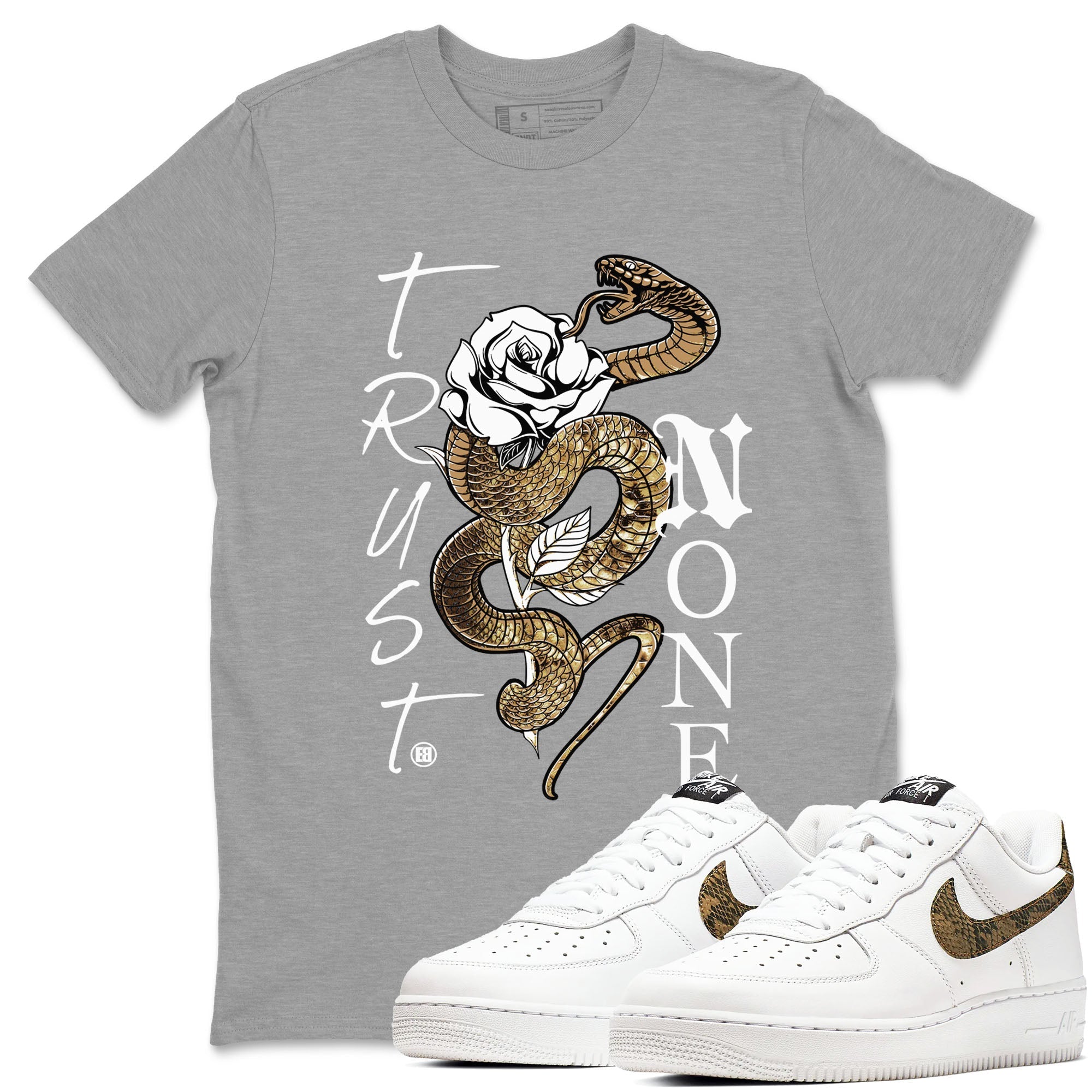 Trust None snkmatch Tees - Air Force 1 Ivory Snake