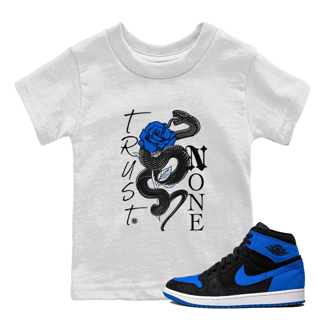 Trust None snkmatch Tee Kids - Air Jordan 1 Royal Reimagined
