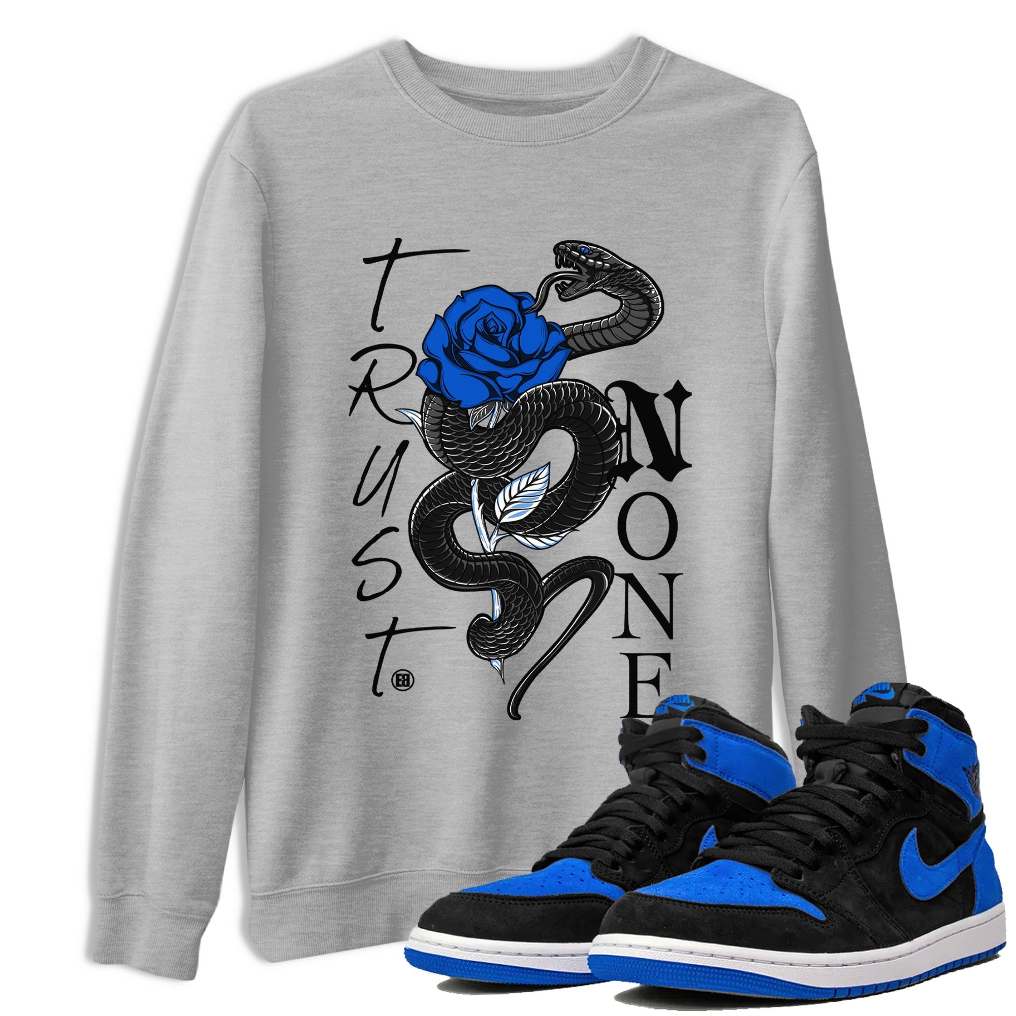 Trust None snkmatch Tee - Air Jordan 1 Royal Reimagined