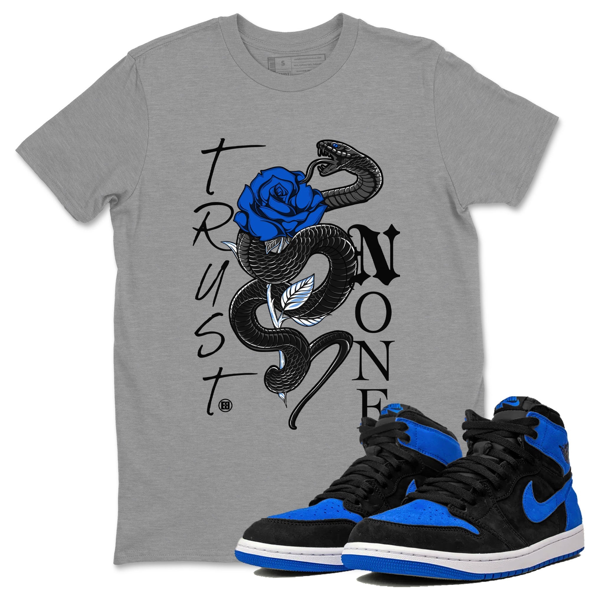 Trust None snkmatch Tee - Air Jordan 1 Royal Reimagined