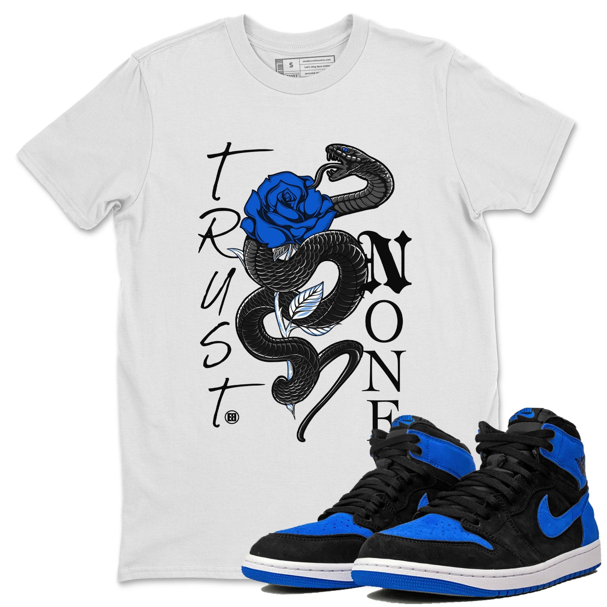 Trust None snkmatch Tee - Air Jordan 1 Royal Reimagined