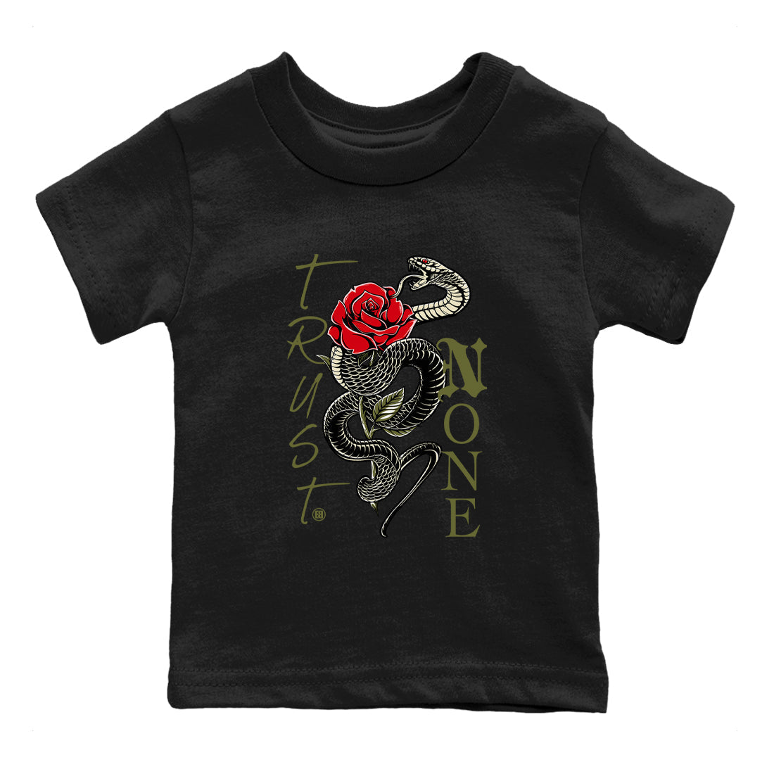 Trust None snkmatch Tees Kids - Air Jordan 1 Travis Scott Medium Olive