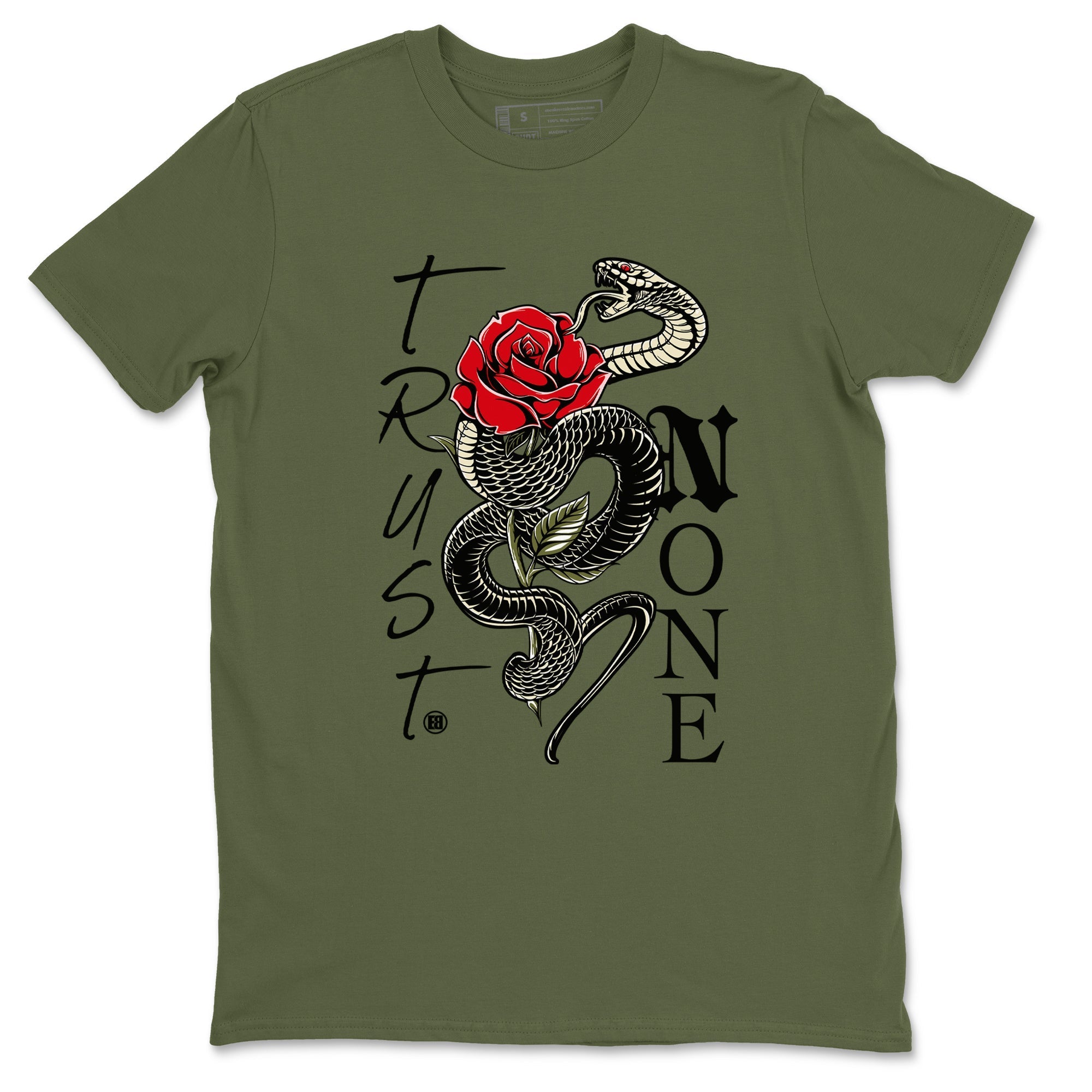 Trust None snkmatch Tees - Air Jordan 1 Travis Scott Medium Olive