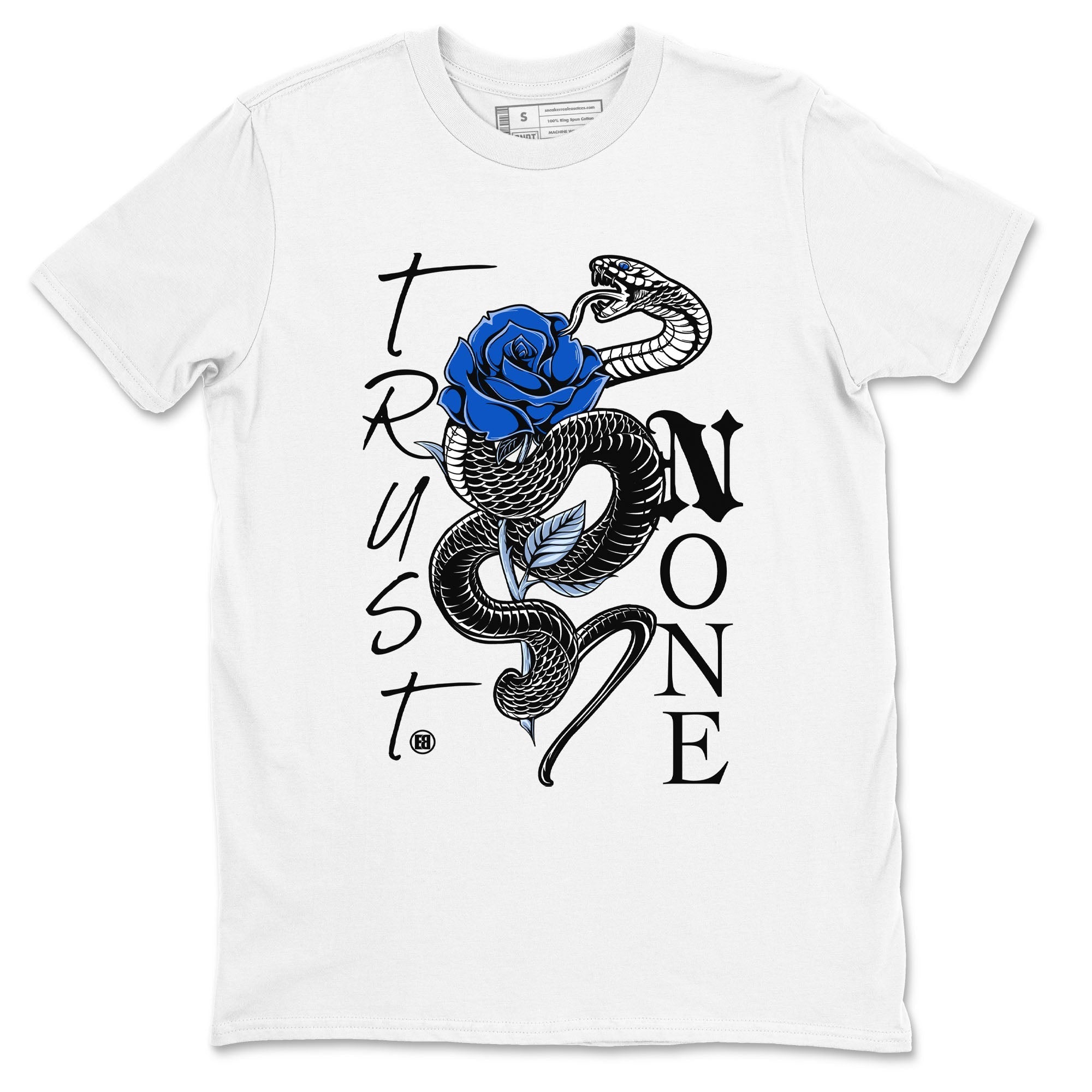 Trust None snkmatch Tees - Air Jordan 11 Black and Varsity Royal
