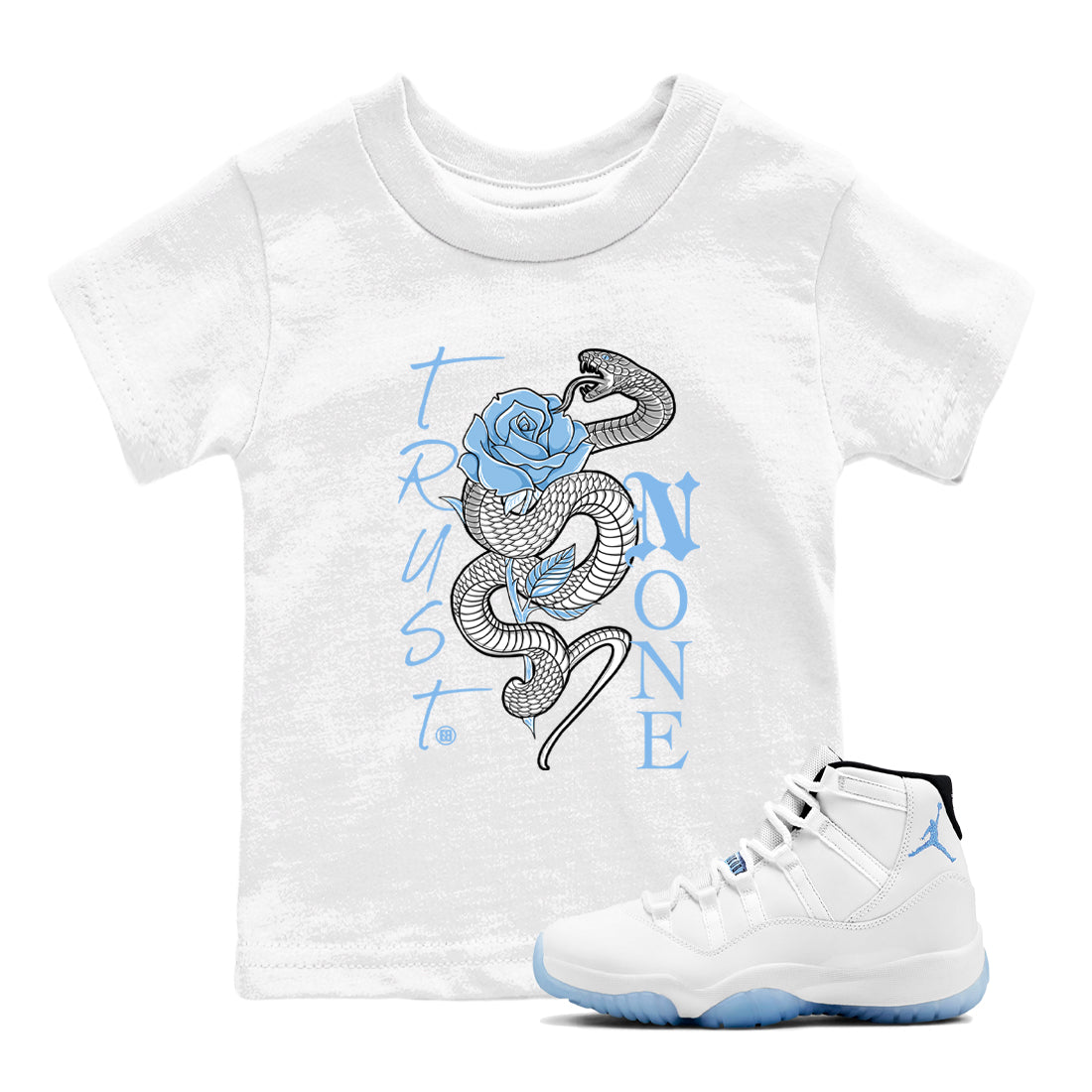Trust None snkmatch Tees Kids - Air Jordan 11 Legend Blue