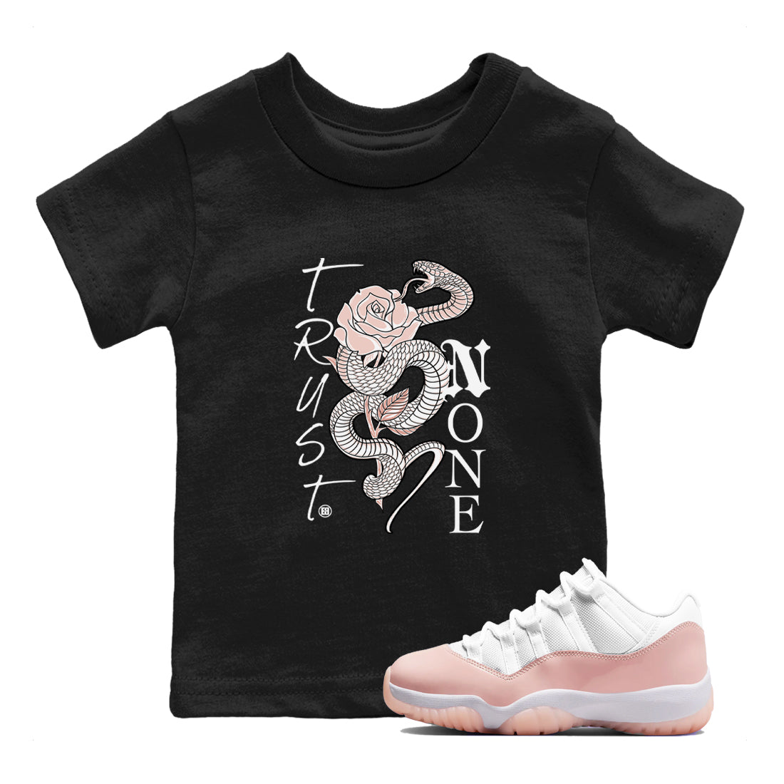 Trust None snkmatch Tees Kids - Air Jordan 11 Legend Pink