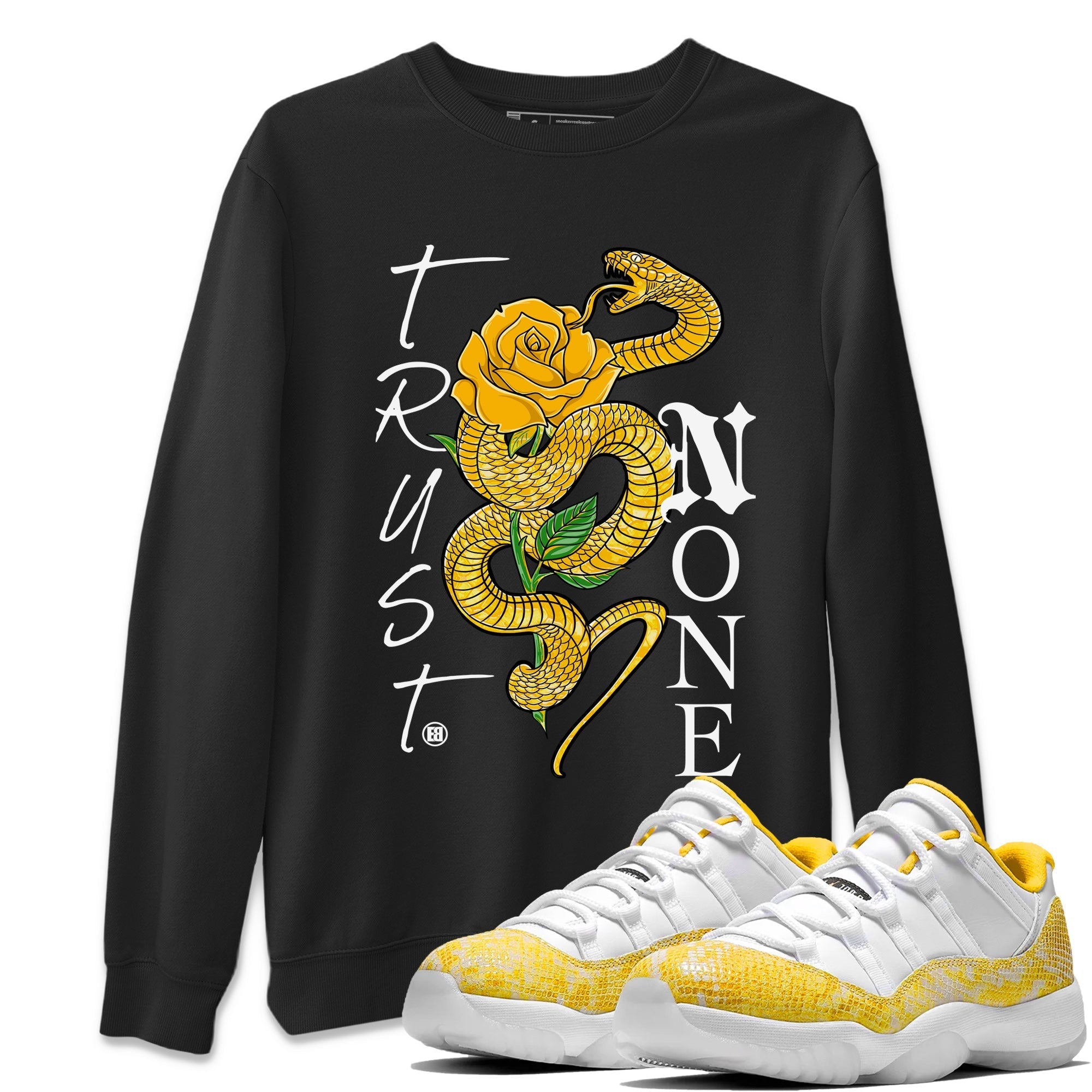 Trust None Unisex Tops - Air Jordan 11 Yellow Python