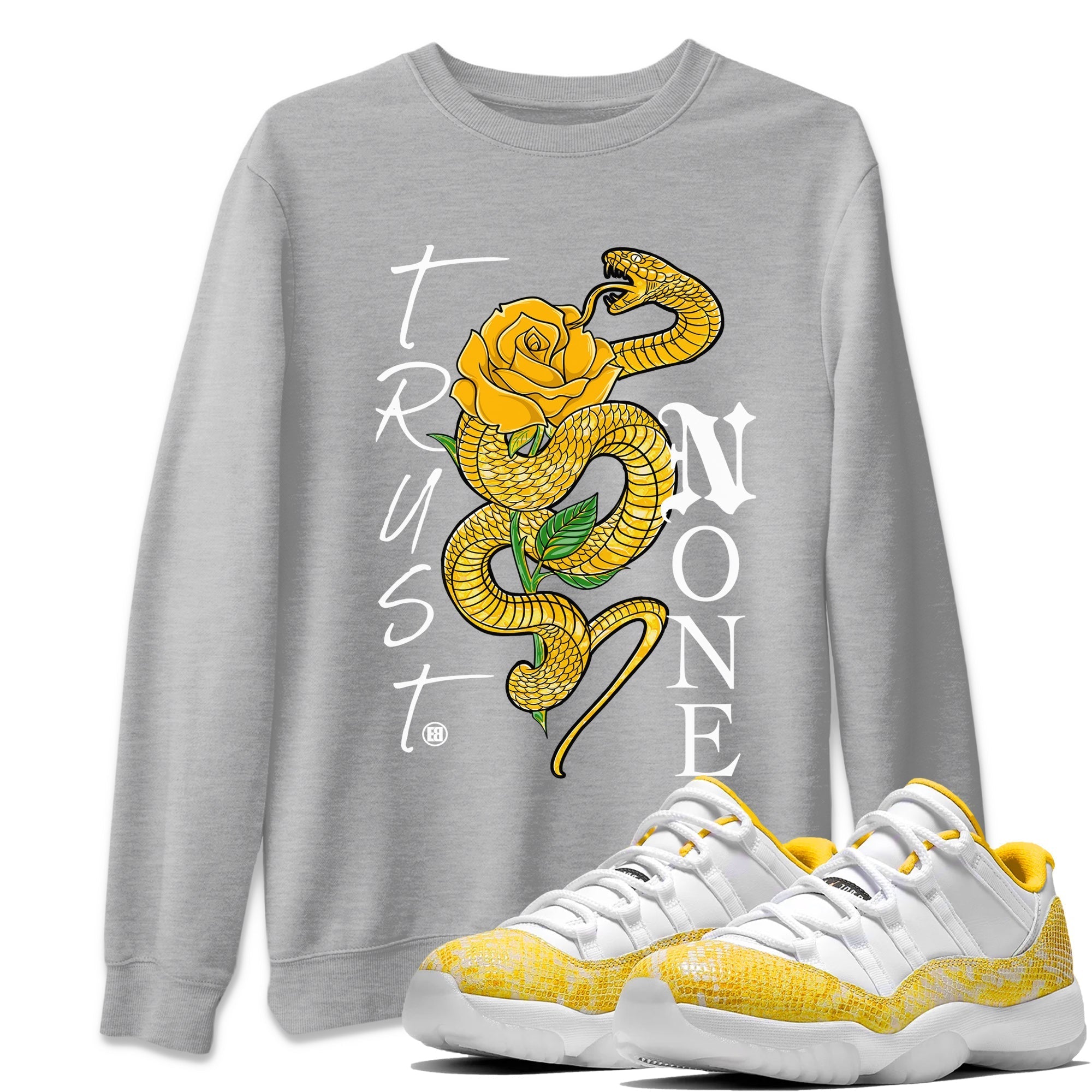 Trust None Unisex Tops - Air Jordan 11 Yellow Python