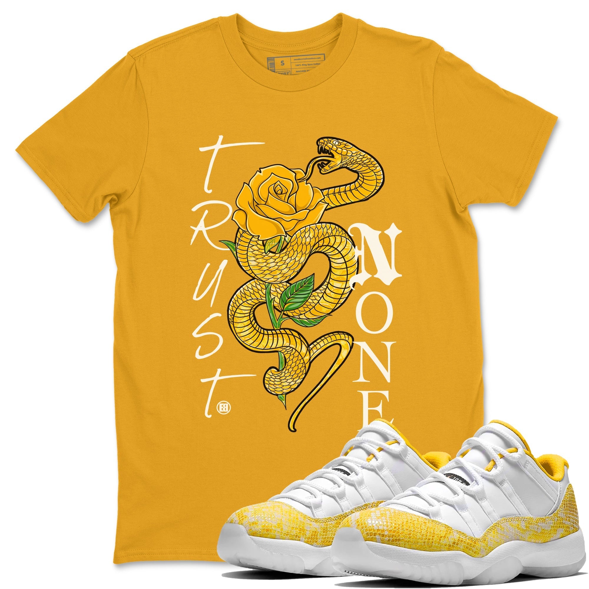 Trust None Unisex Tops - Air Jordan 11 Yellow Python