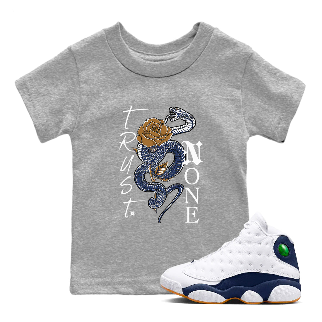 Trust None snkmatch Tees Kids - Air Jordan 13 Midnight Navy