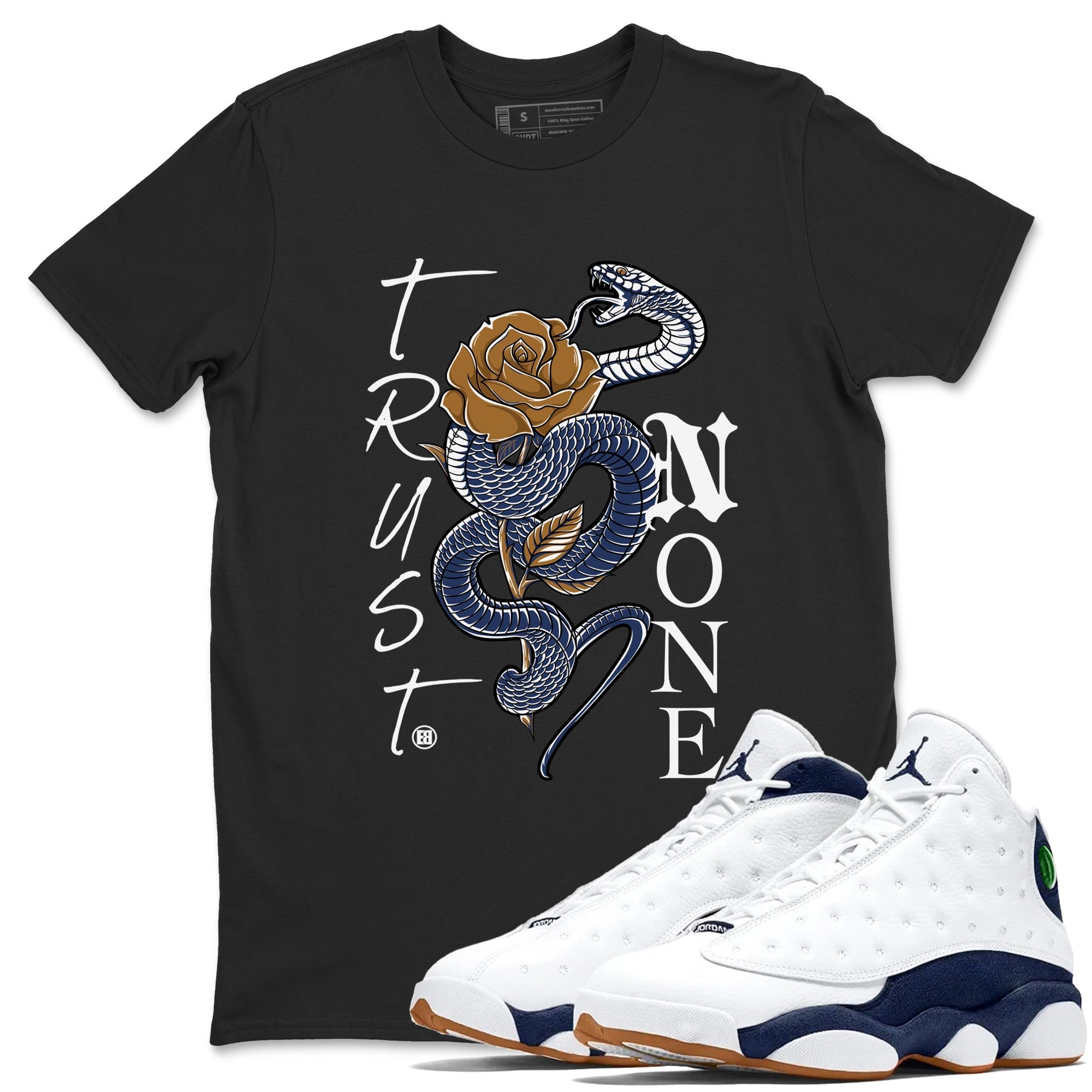 Trust None snkmatch Tees - Air Jordan 13 Midnight Navy