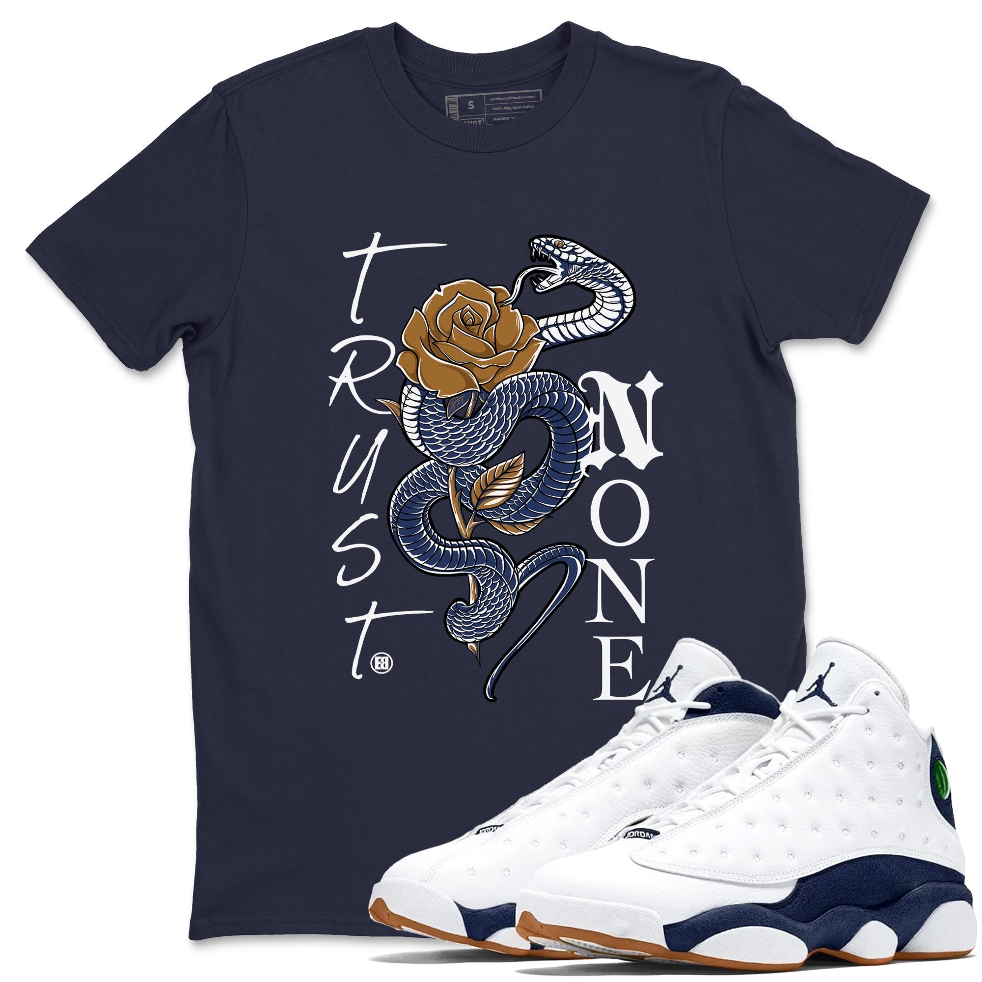 Trust None snkmatch Tees - Air Jordan 13 Midnight Navy