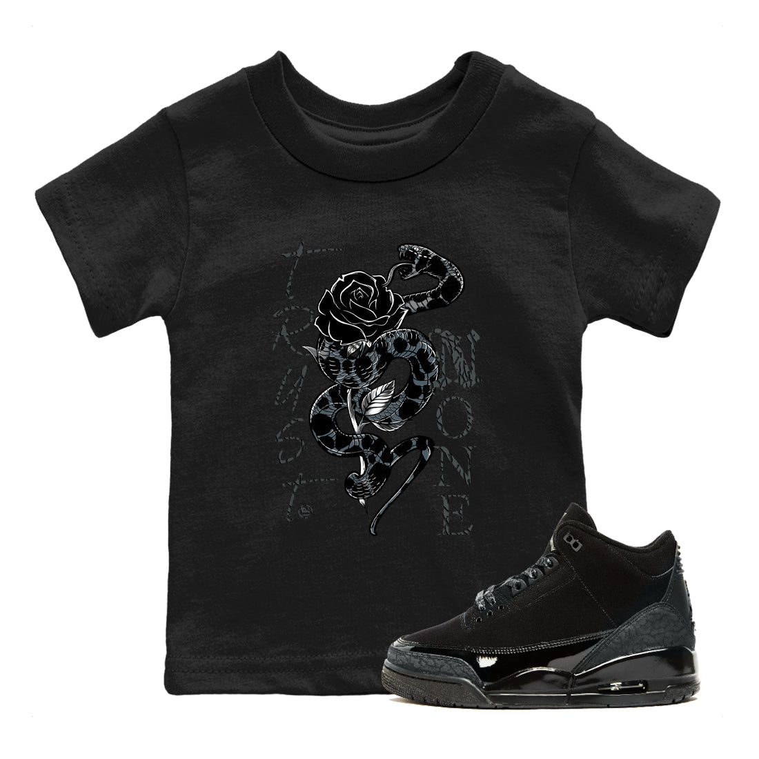 Trust None snkmatch Tees Kids - Air Jordan 3 Black Cat
