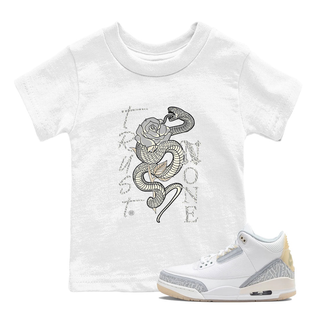 Trust None snkmatch Tees Kids - Air Jordan 3 Ivory