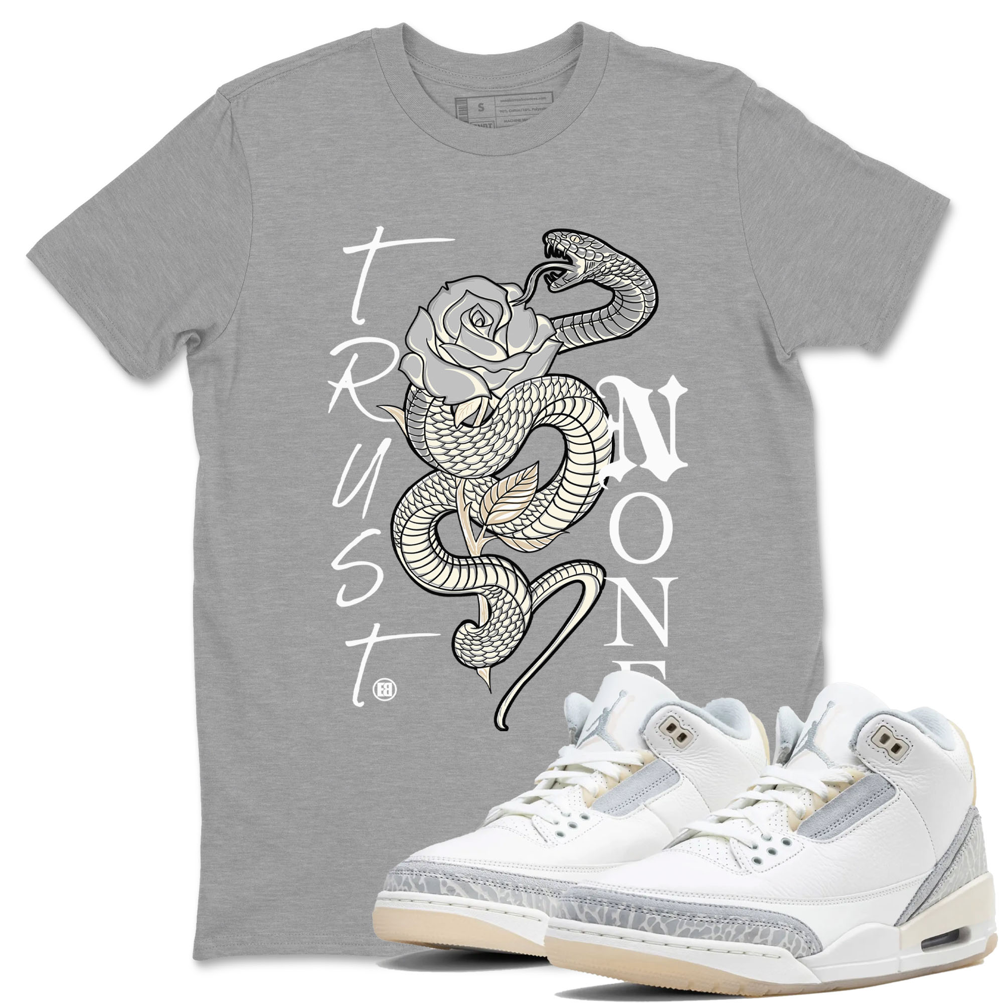 Trust None snkmatch Tees - Air Jordan 3 Ivory