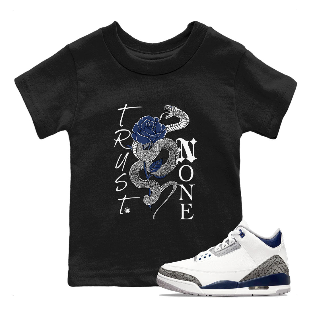 Trust None snkmatch Tees Kids - Air Jordan 3 Midnight Navy 2023