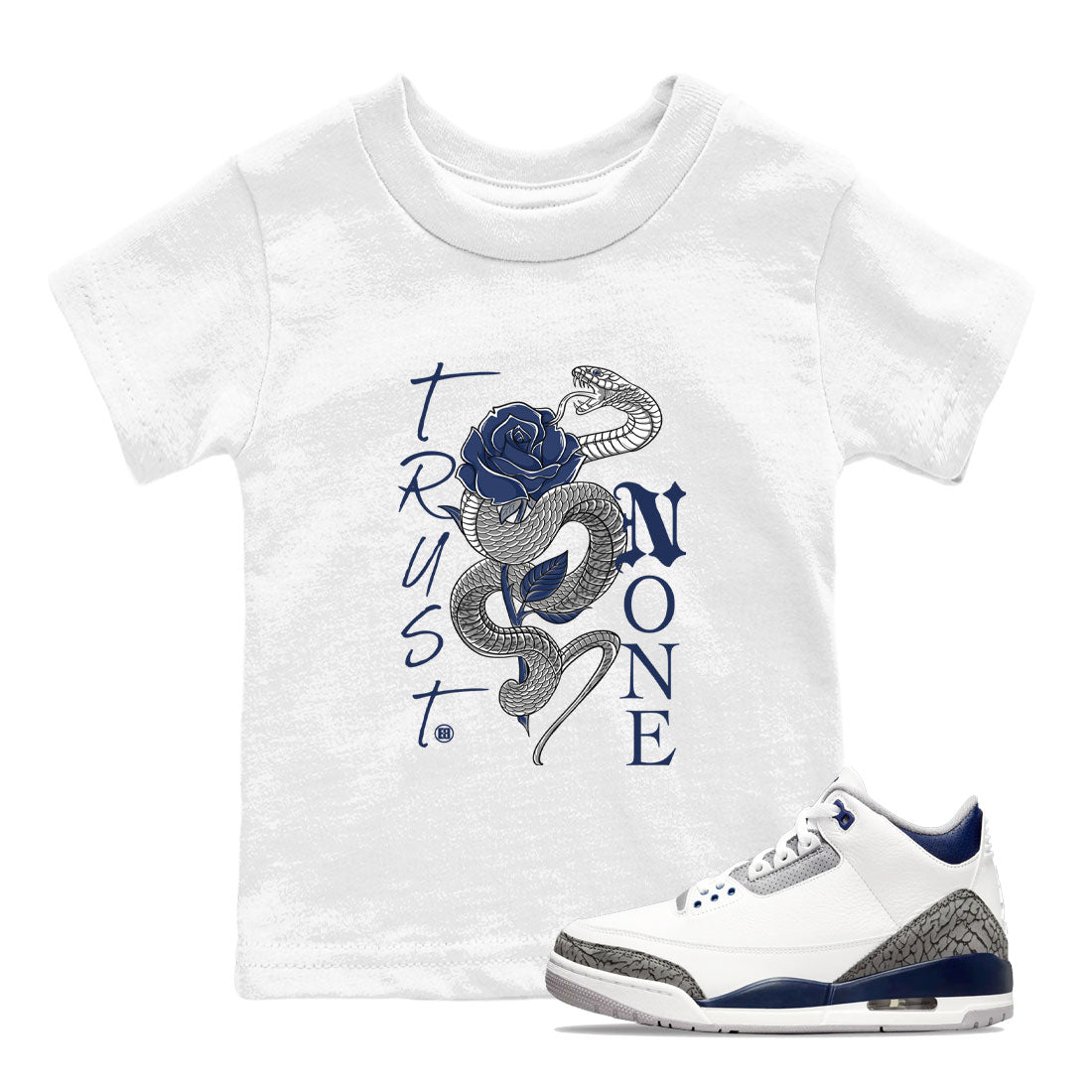 Trust None snkmatch Tees Kids - Air Jordan 3 Midnight Navy 2023