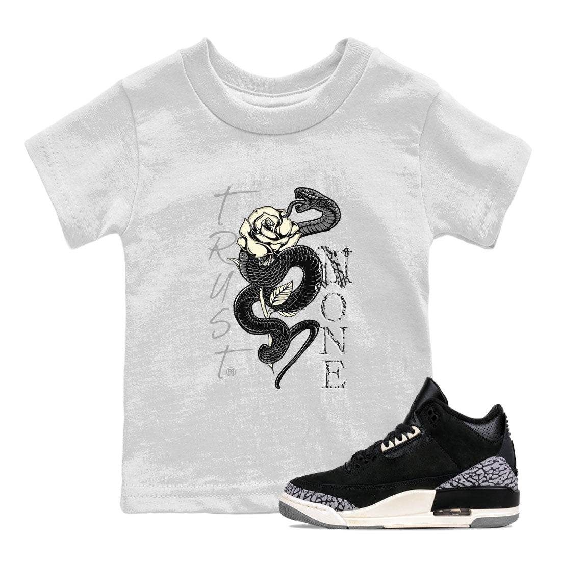 Trust None snkmatch Tee Kids - Air Jordan 3 Off Noir