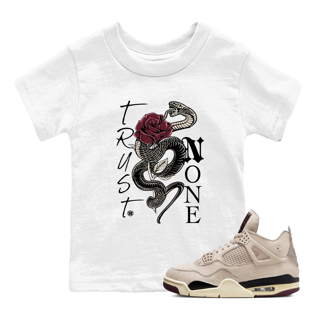 Trust None snkmatch Tees Kids - Air Jordan 4 A Ma Maniere x Fossil Stone