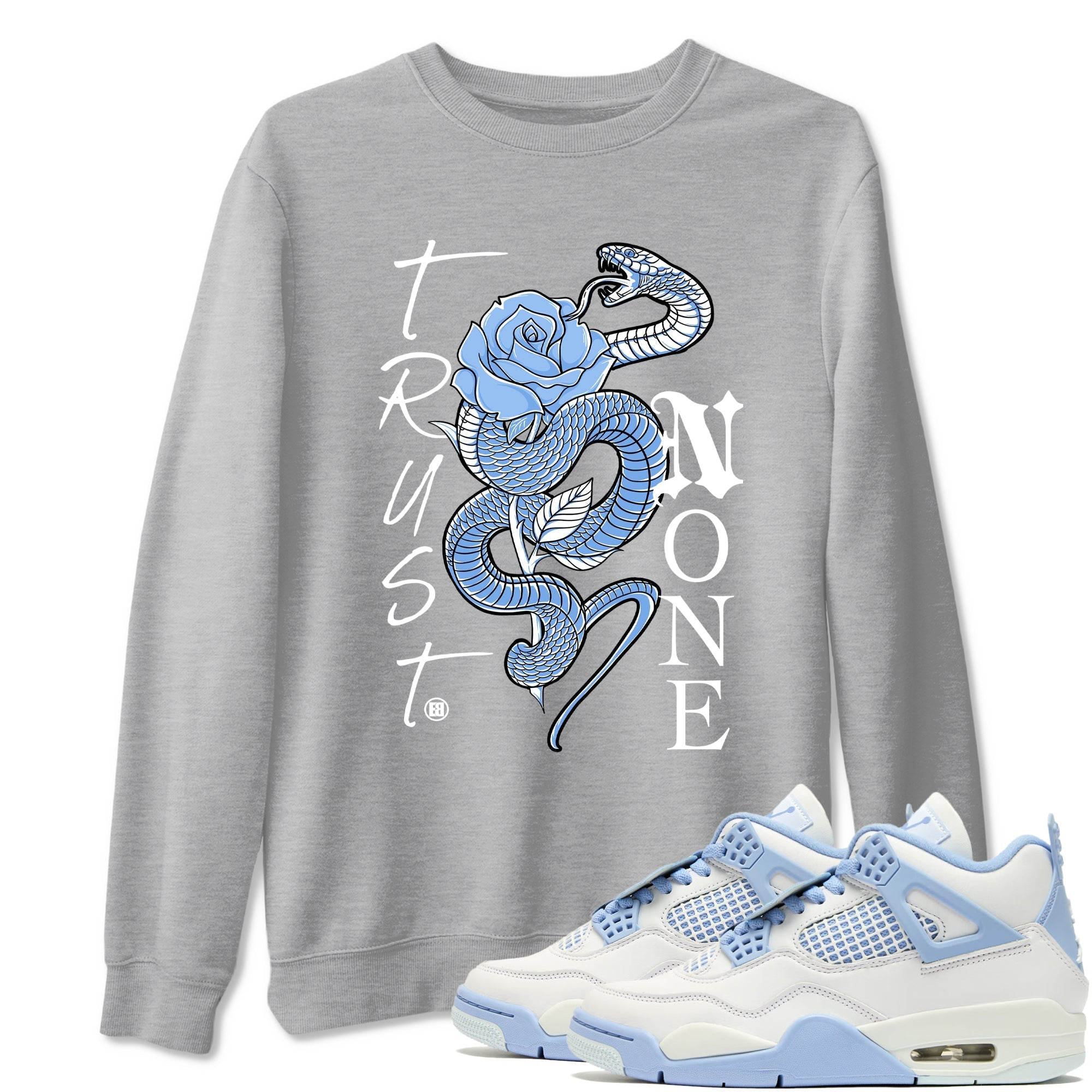 Trust None snkmatch Tees - Air Jordan 4 Forget Me Not