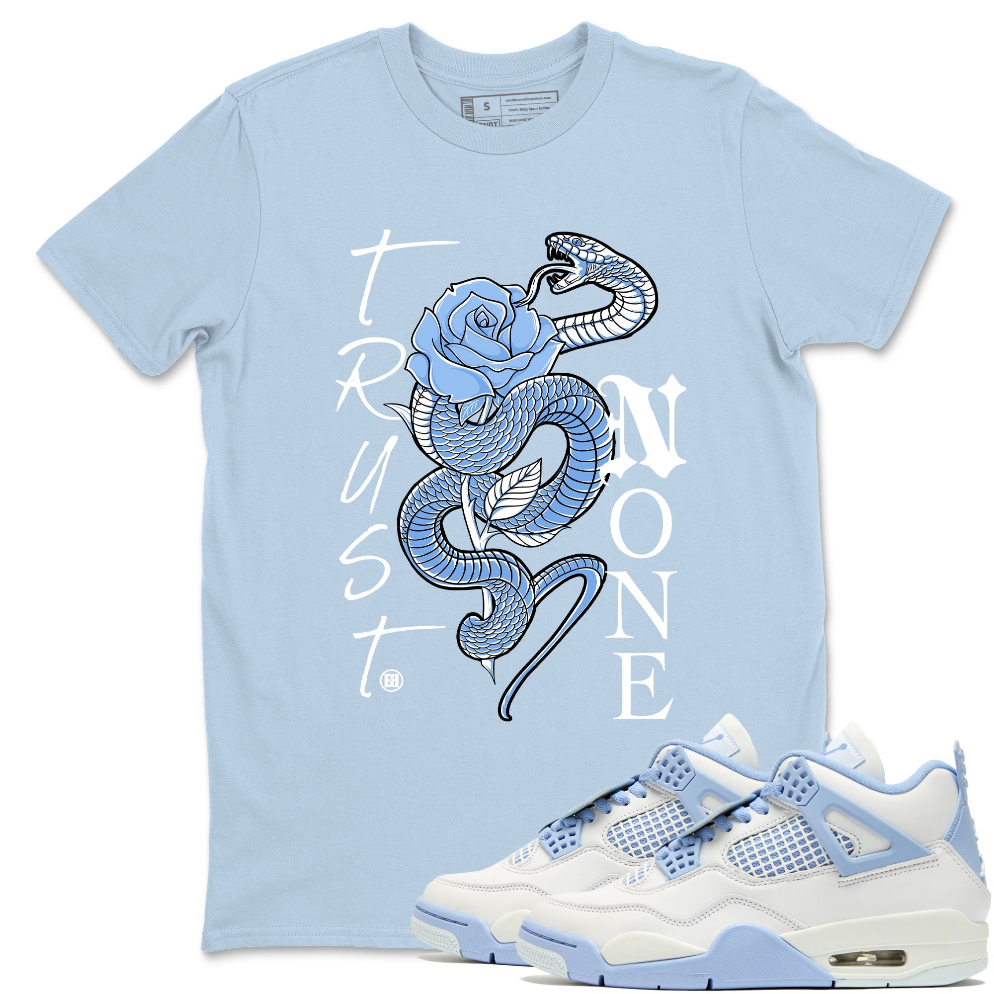 Trust None snkmatch Tees - Air Jordan 4 Forget Me Not