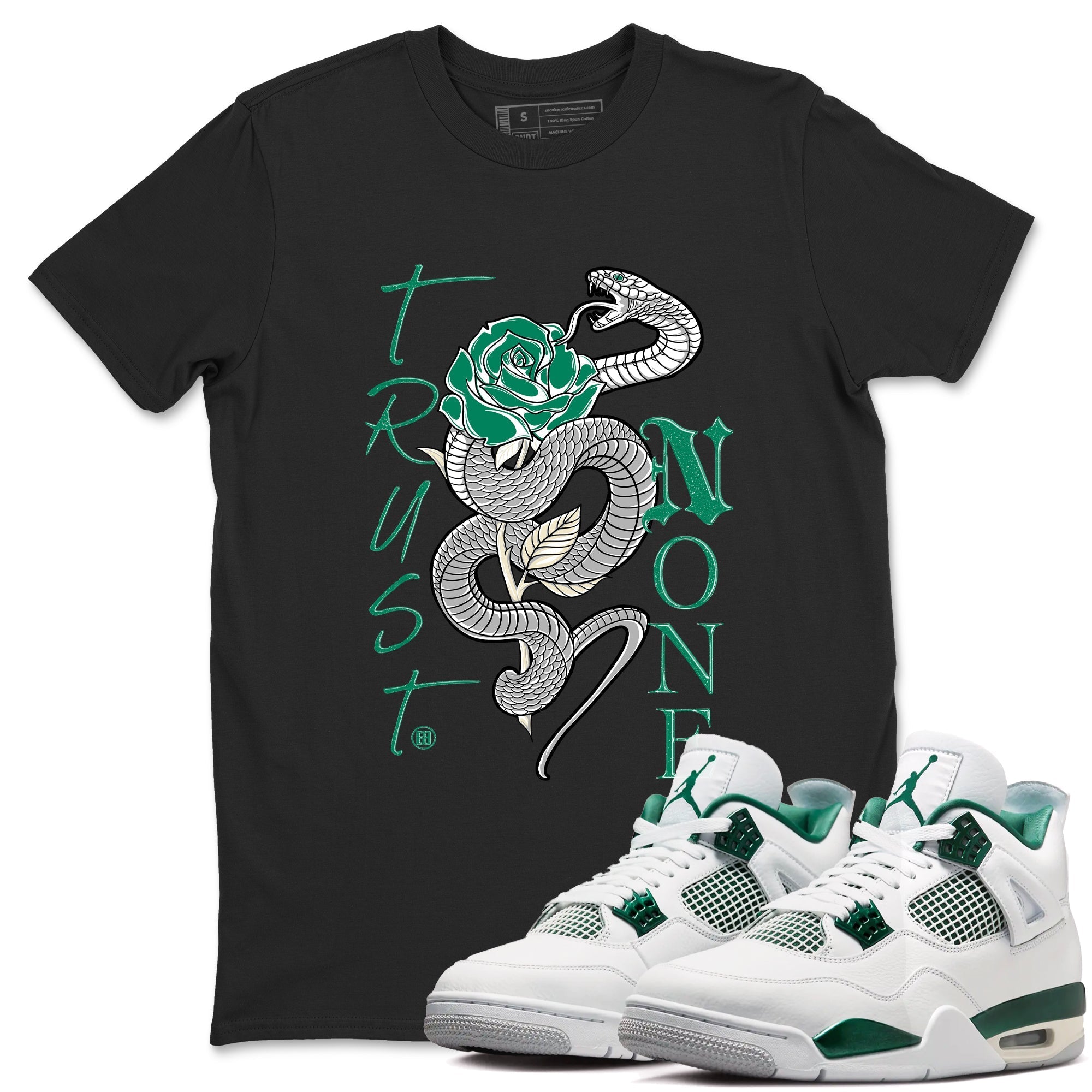 Trust None snkmatch Tees - Air Jordan 4 Oxidized Green