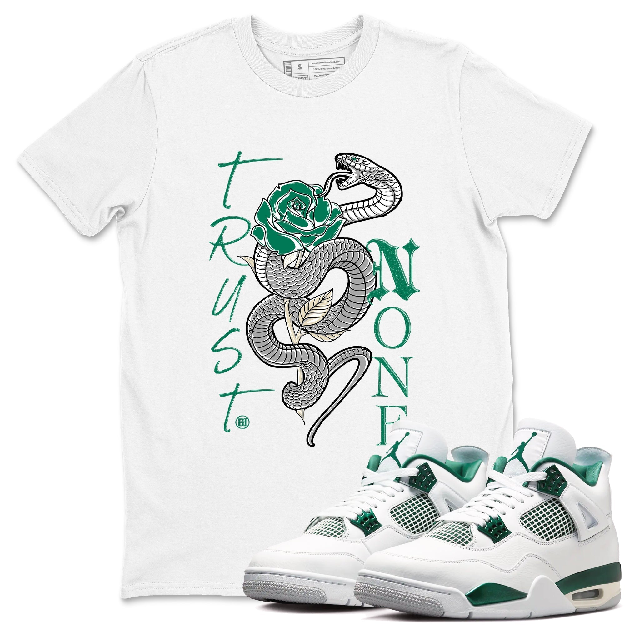Trust None snkmatch Tees - Air Jordan 4 Oxidized Green