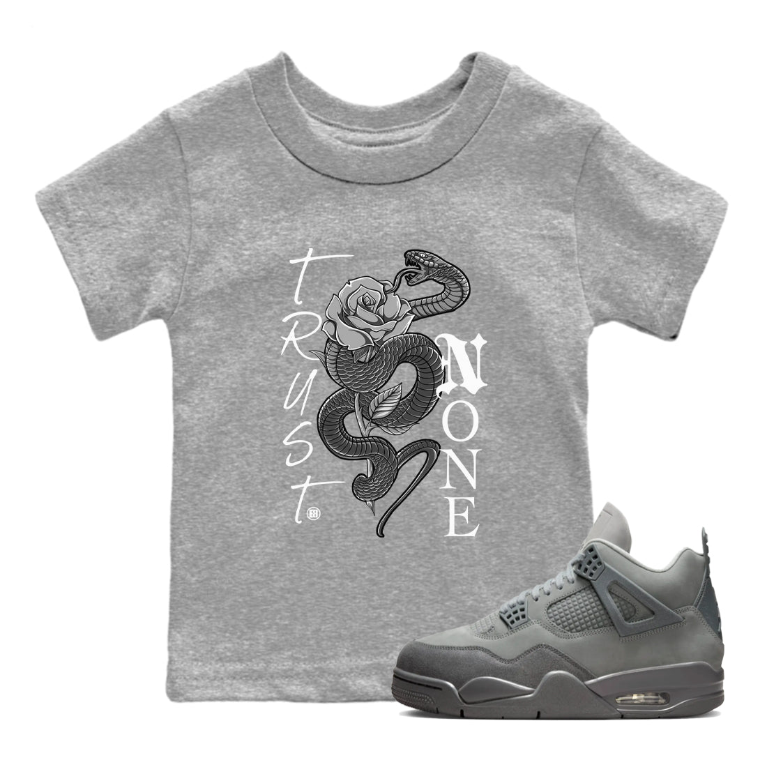 Trust None snkmatch Tees Kids - Air Jordan 4 Wet Cement