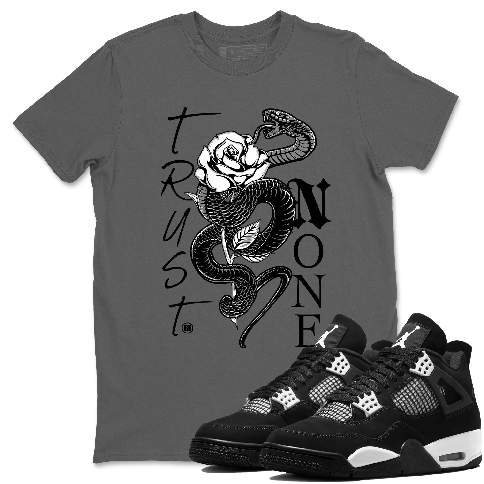 Trust None snkmatch Tees - Air Jordan 4 White Thunder