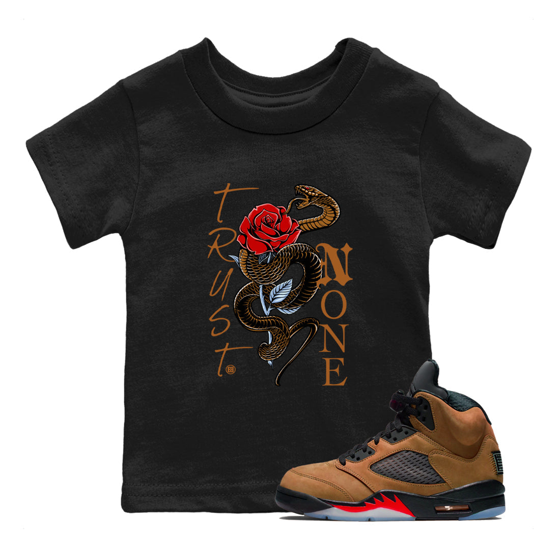 Trust None snkmatch Tees Kids - Air Jordan 5 Archaeo Brown