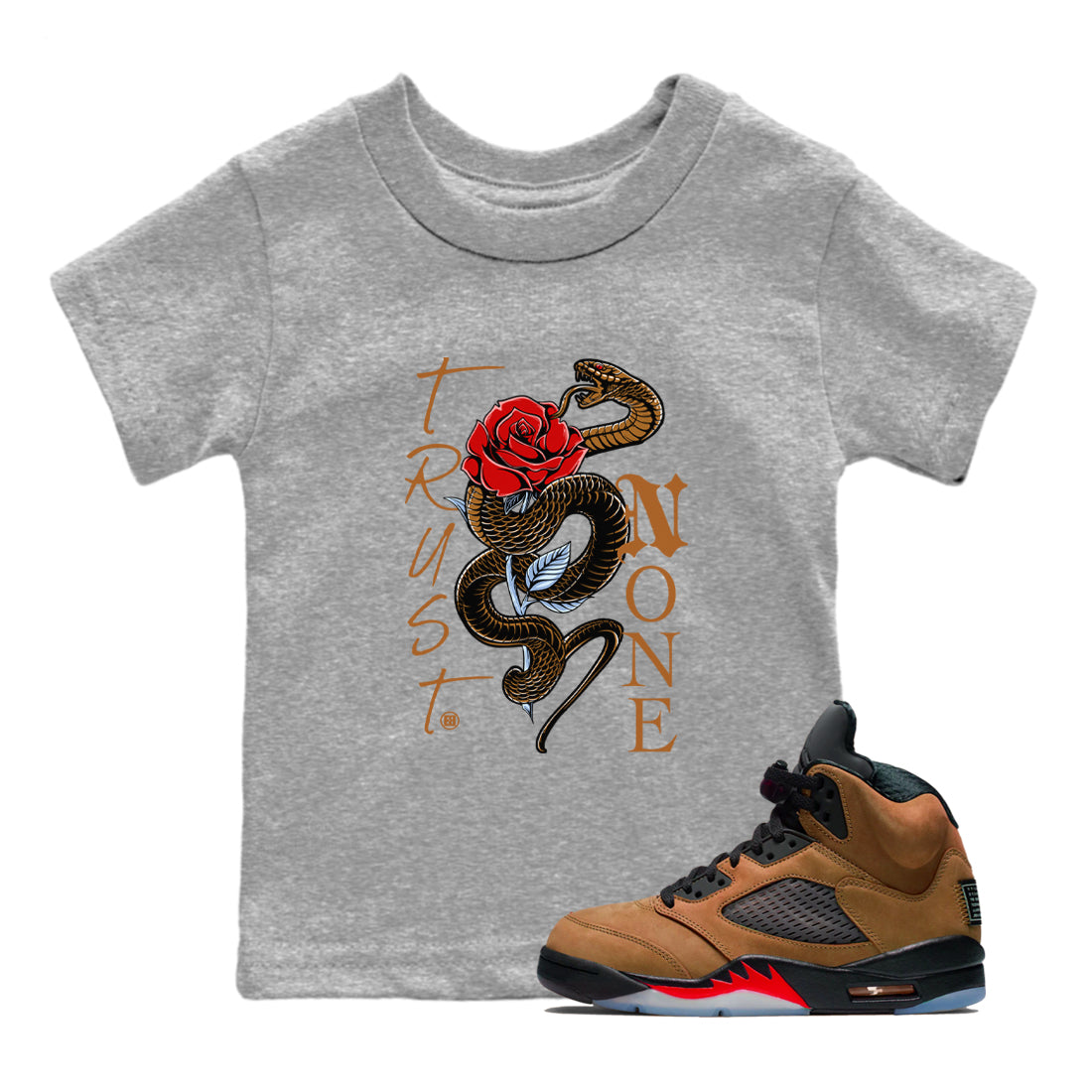 Trust None snkmatch Tees Kids - Air Jordan 5 Archaeo Brown