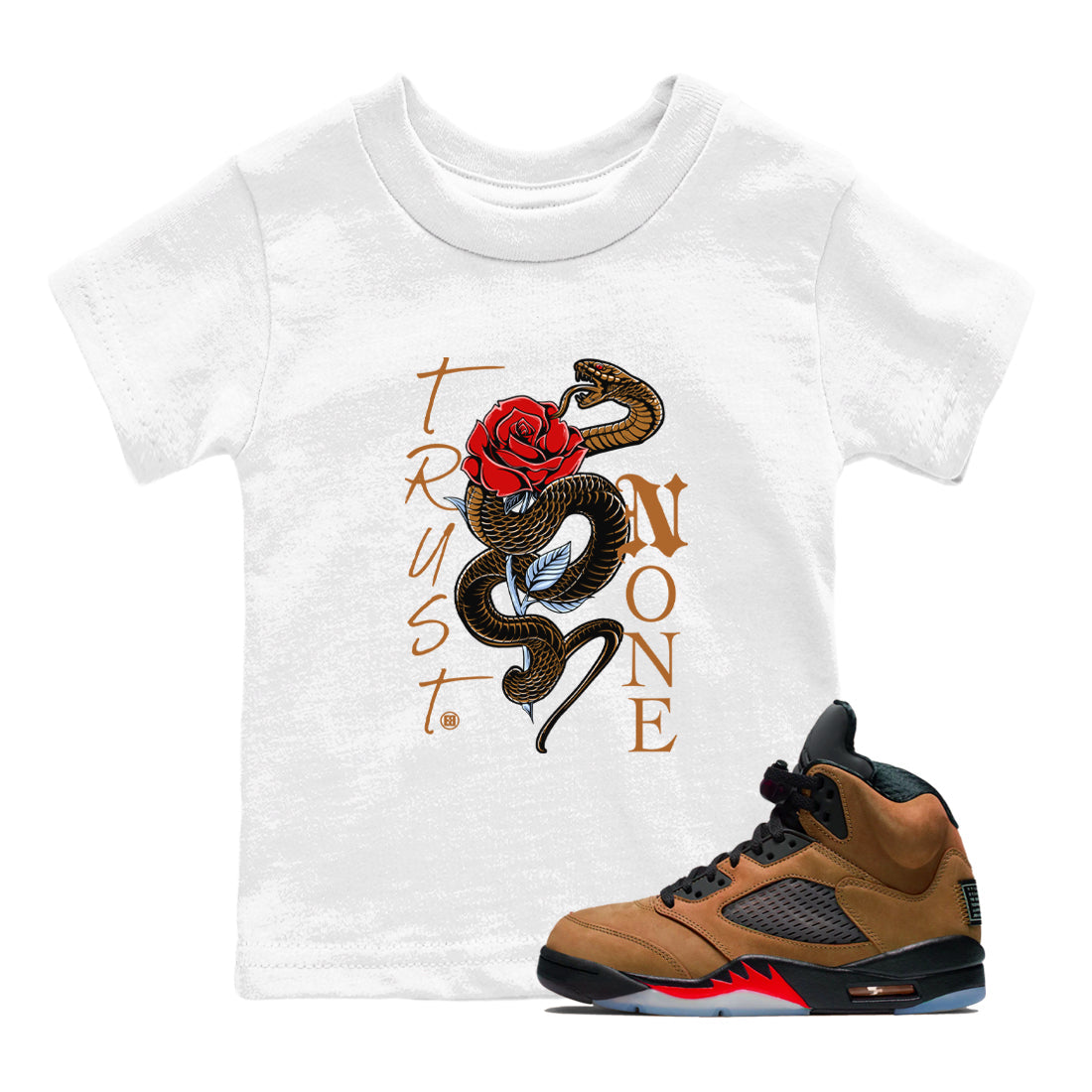 Trust None snkmatch Tees Kids - Air Jordan 5 Archaeo Brown
