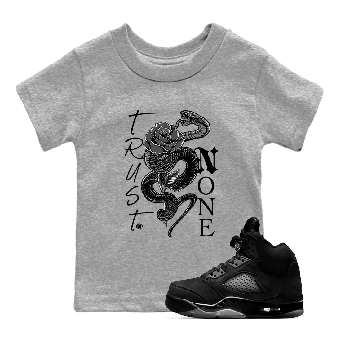 Trust None snkmatch Tees Kids - Air Jordan 5 Black Cat