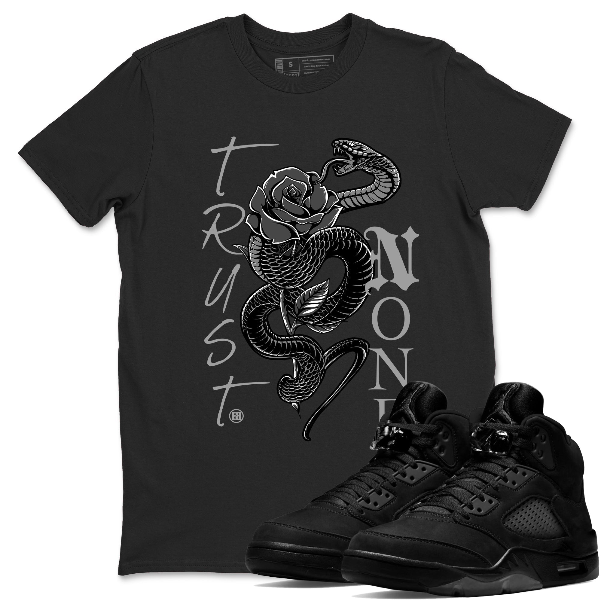 Trust None snkmatch Tees - Air Jordan 5 Black Cat